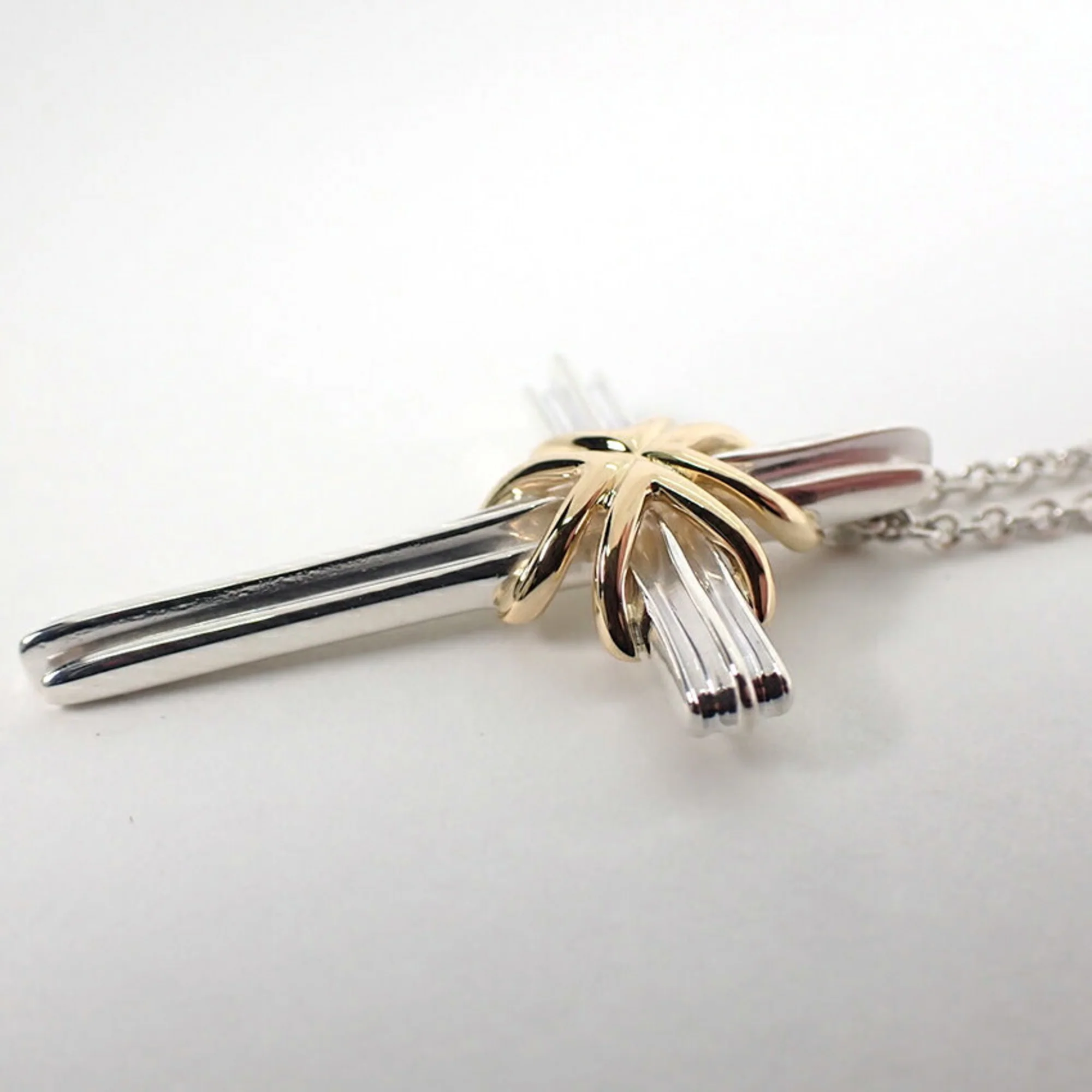 Signature Cross Pendant Necklace Sterling Silver and 18K Yellow Gold - Image 8