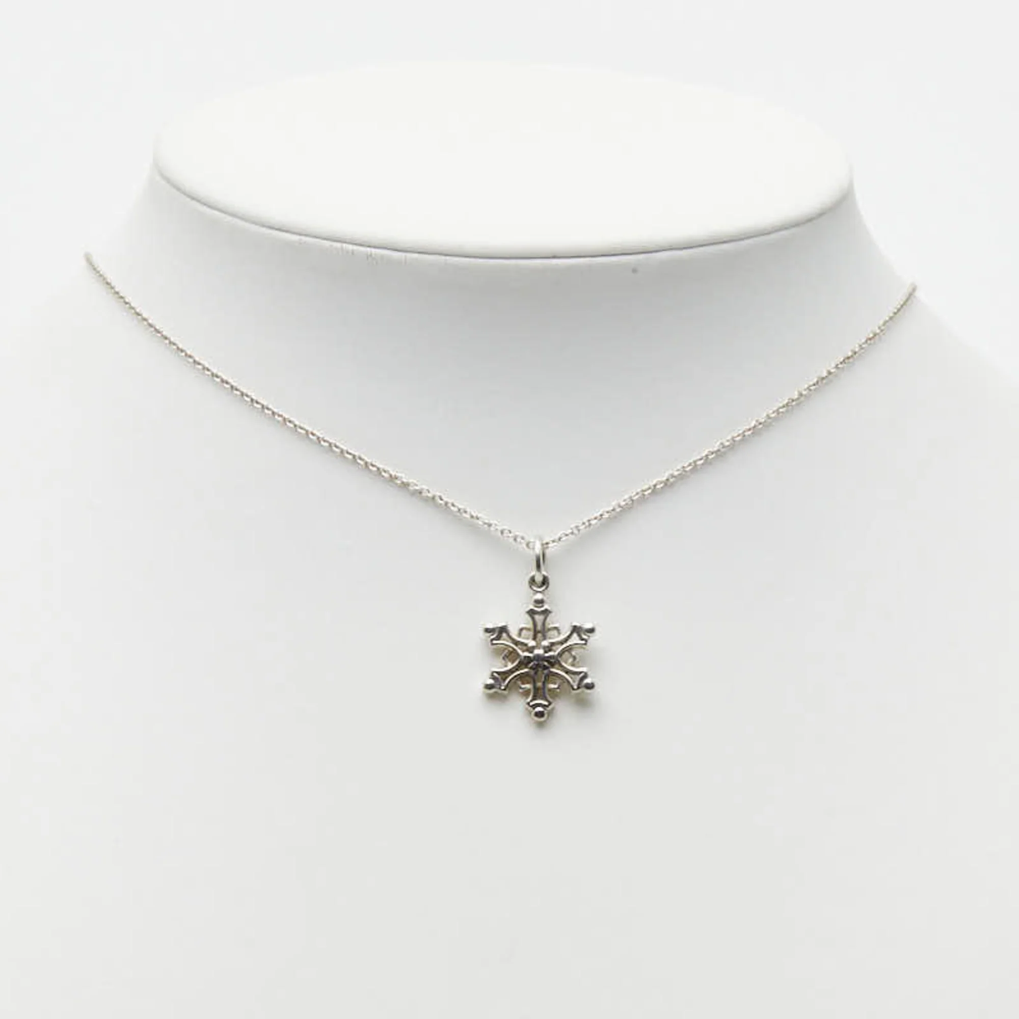 Snowflake Pendant Necklace Sterling Silver - Image 9