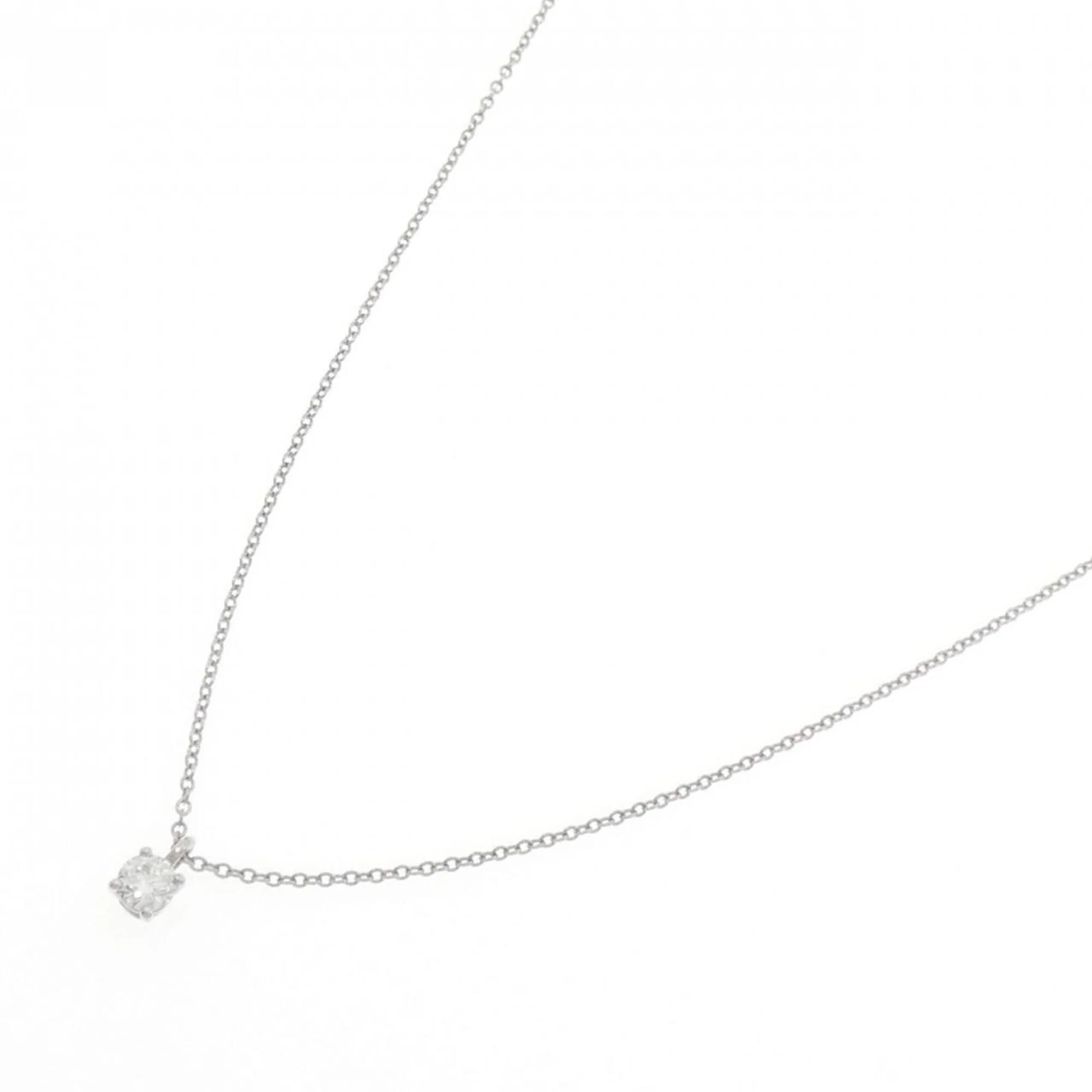 Solitaire Pendant Necklace Platinum with Diamond - Image 2