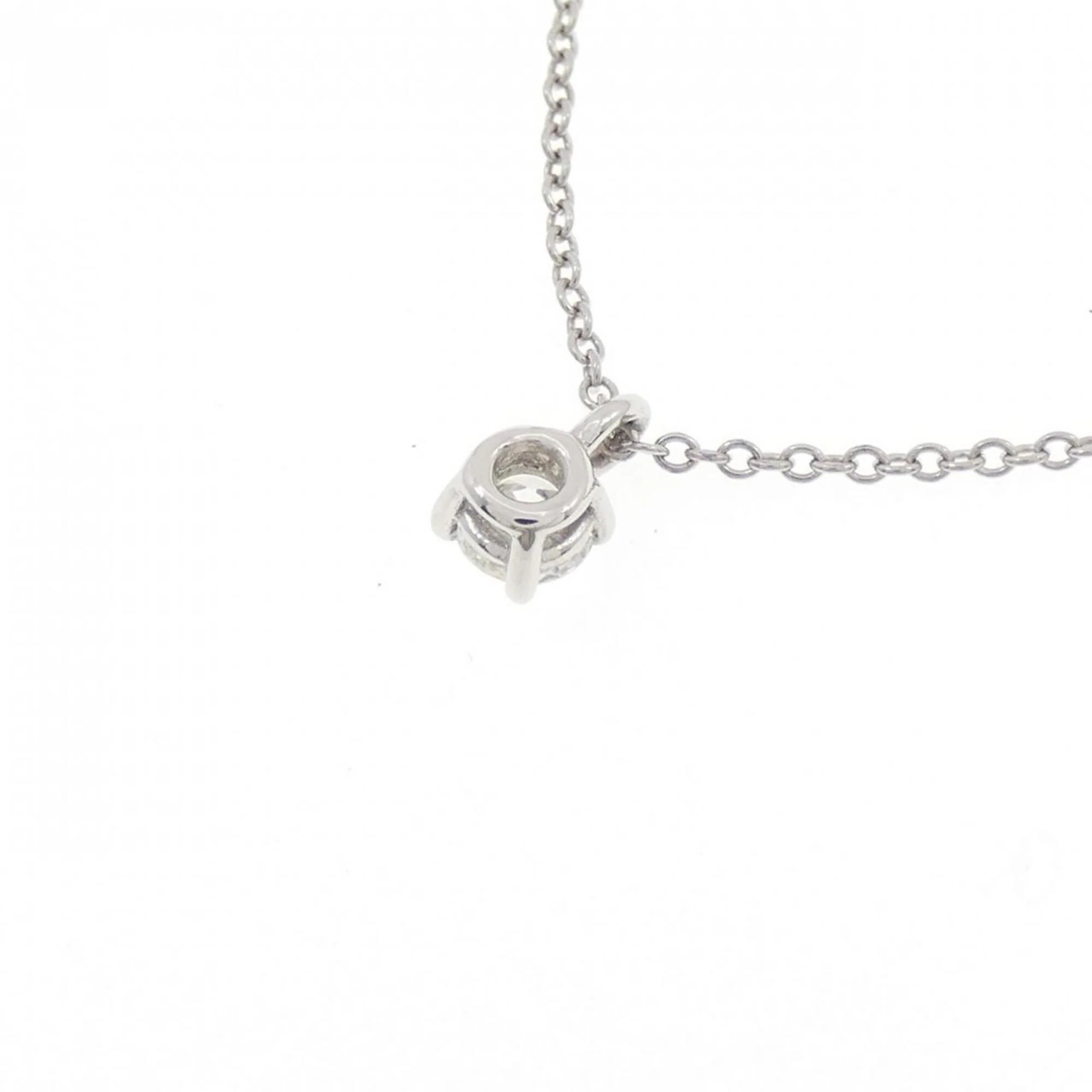 Solitaire Pendant Necklace Platinum with Diamond - Image 4