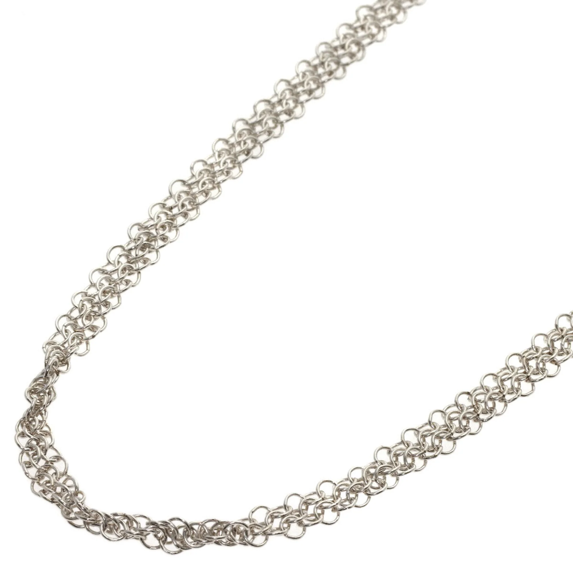 Somerset Mesh Long Pendant Necklace Sterling Silver