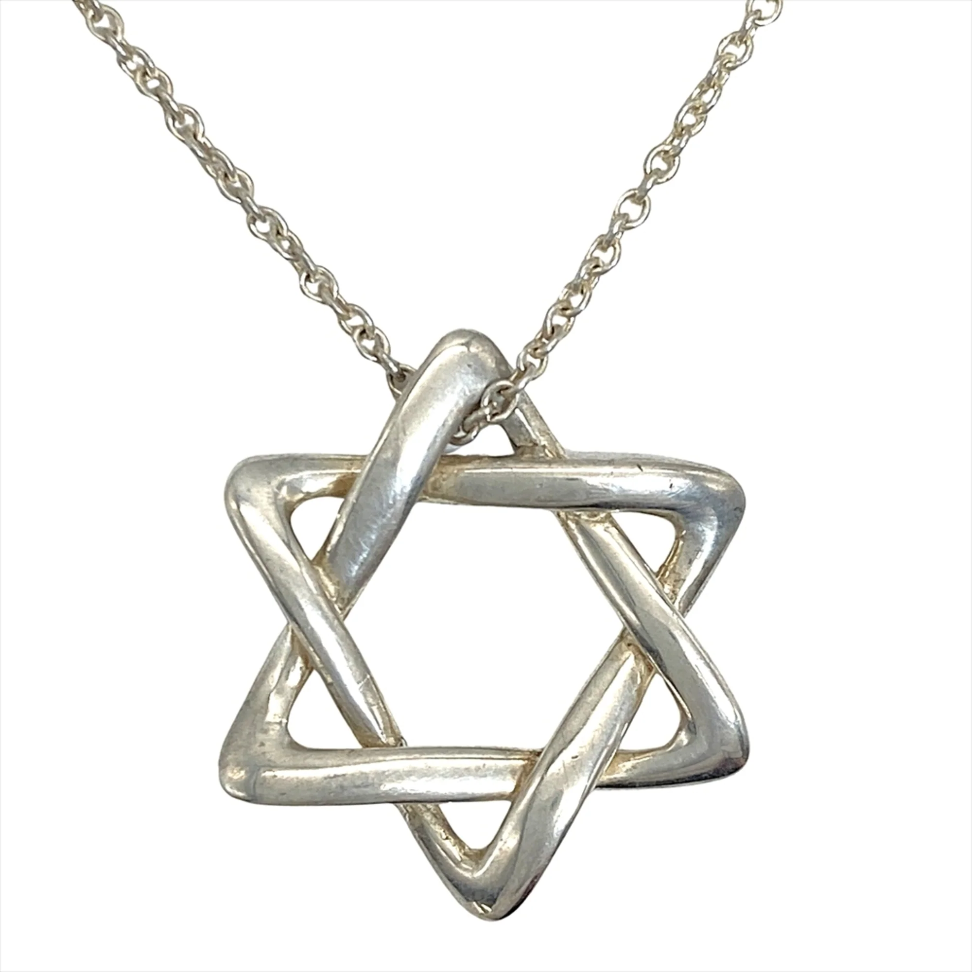 Star of David Pendant Necklace Sterling Silver