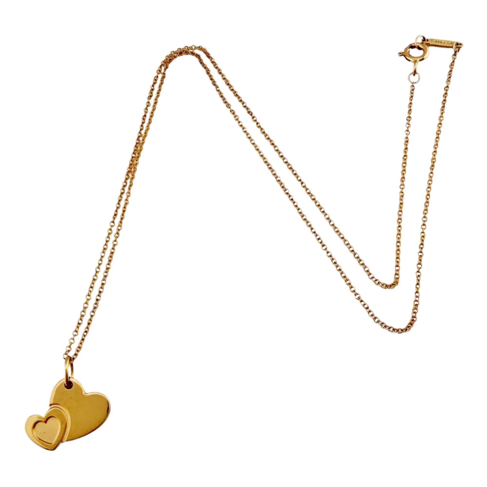 Sweet Double Heart Pendant Necklace 18K Rose Gold - Image 7