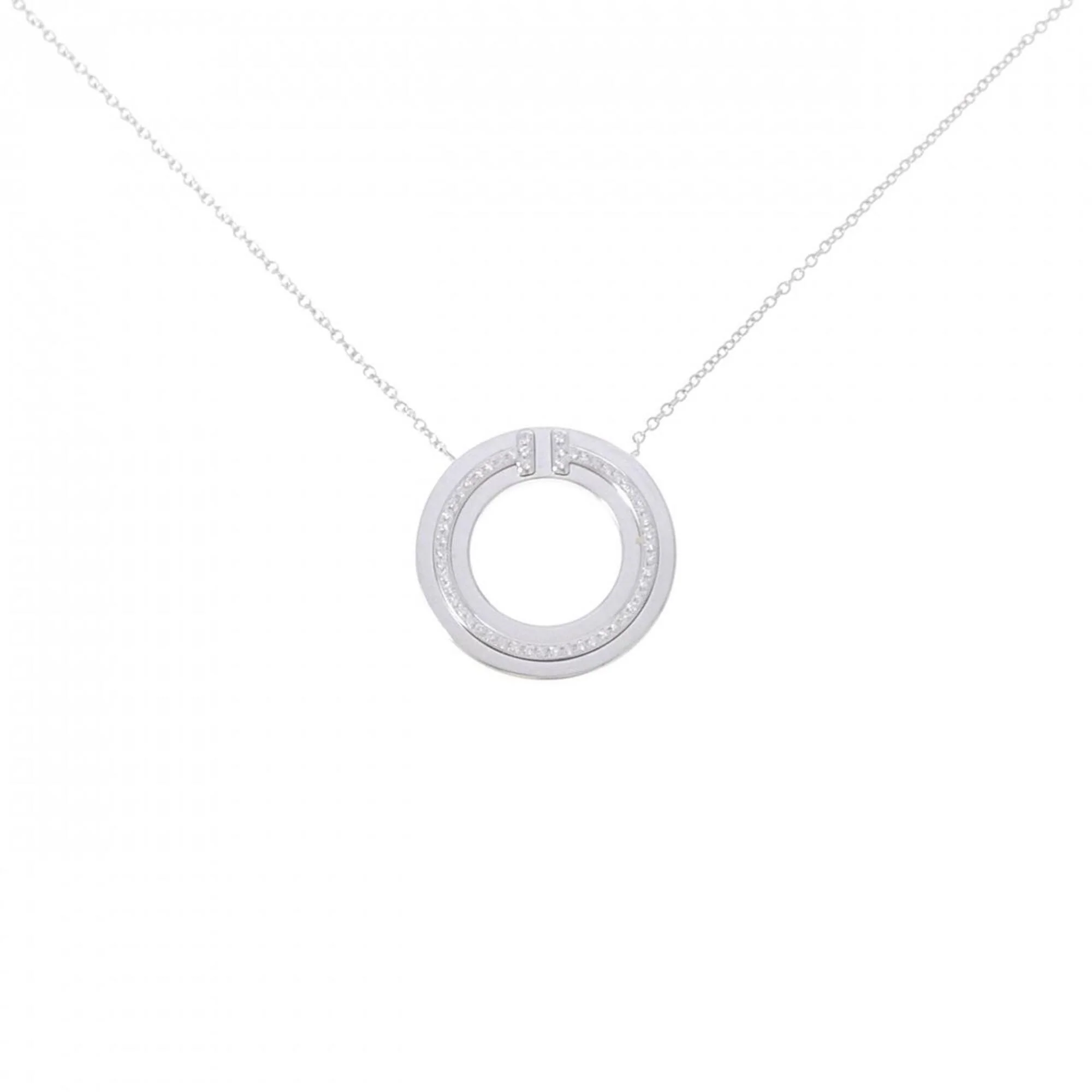 T Pendant Necklace with Diamond