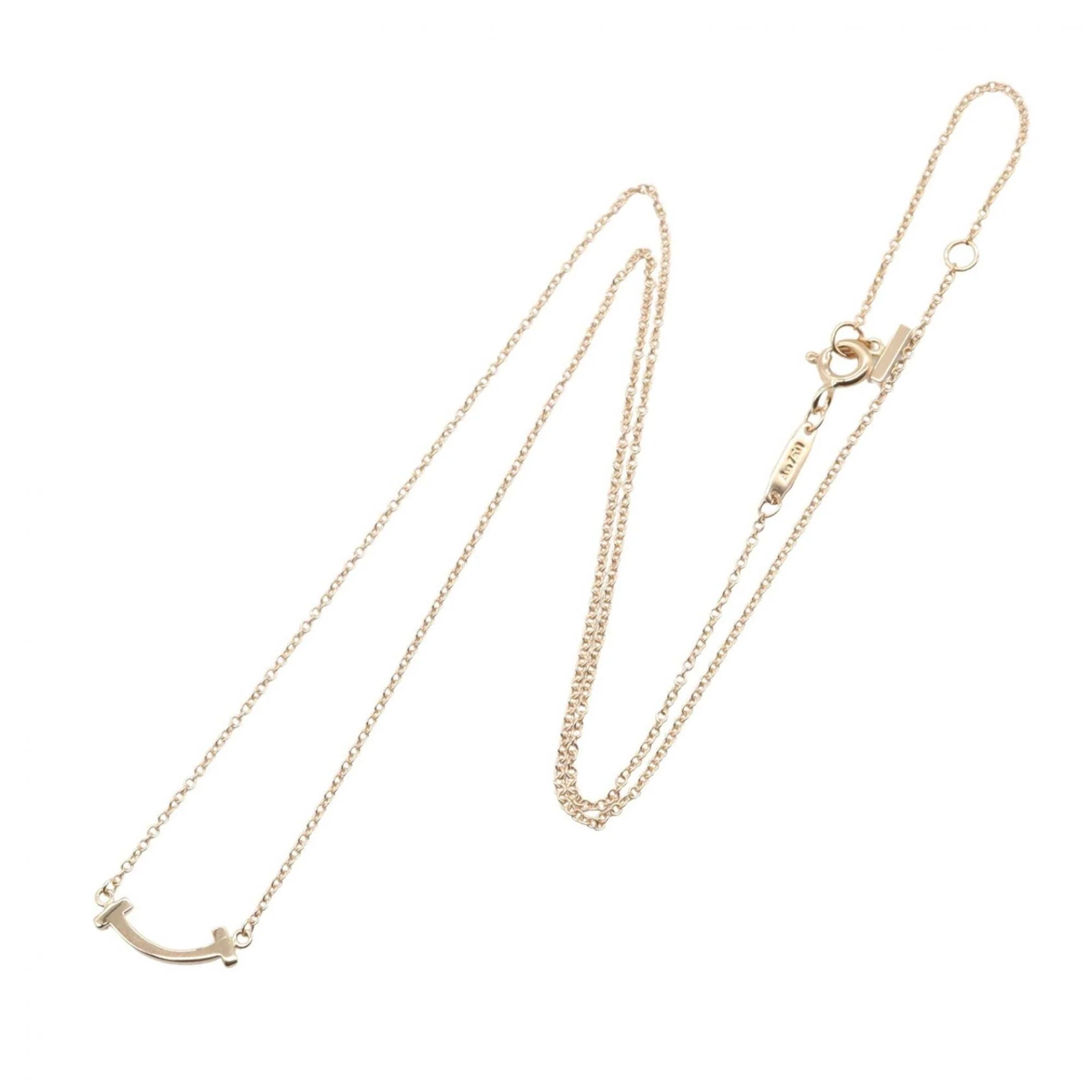 T Smile Mini Pendant Necklace 18K Rose Gold - Image 2
