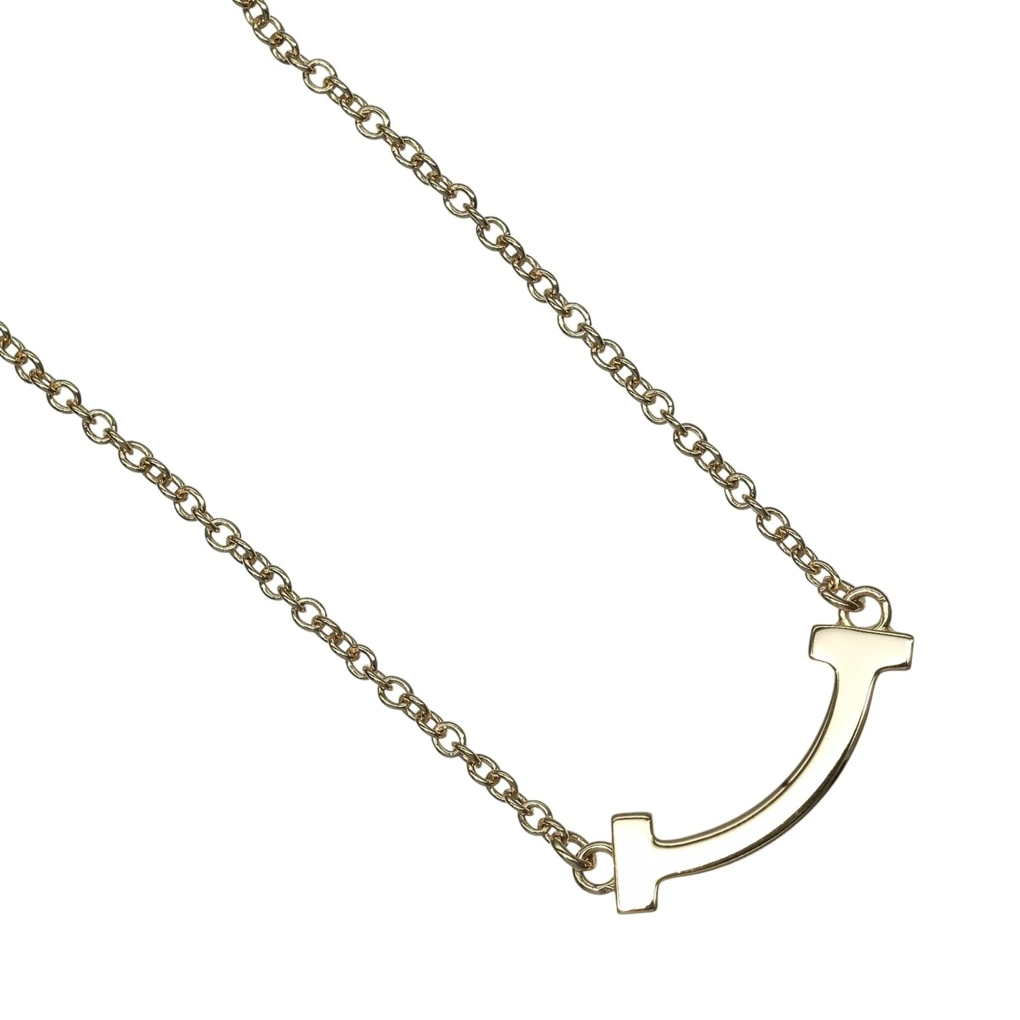 T Smile Mini Pendant Necklace 18K Yellow Gold