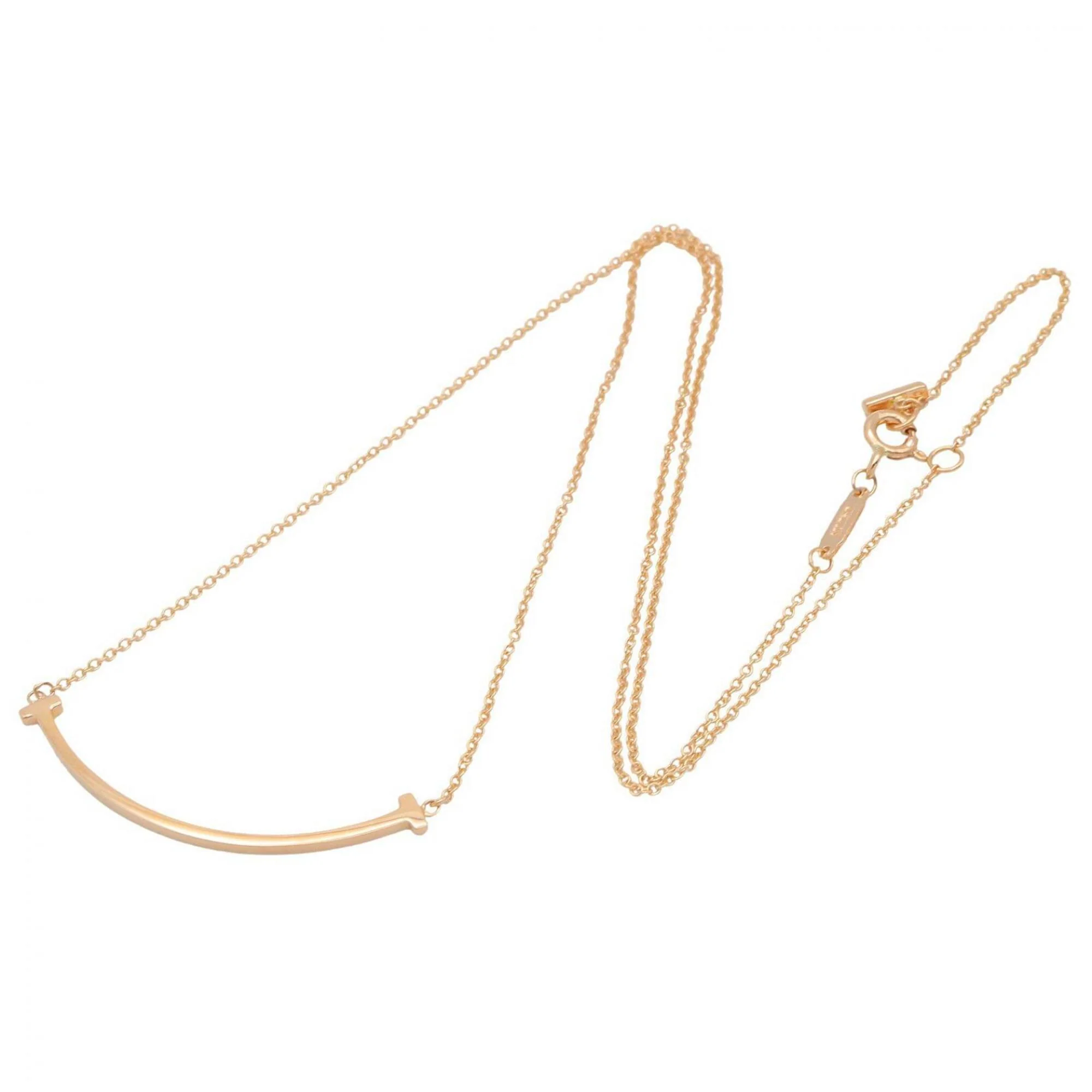 T Smile Pendant Necklace 18K Rose Gold - Image 2
