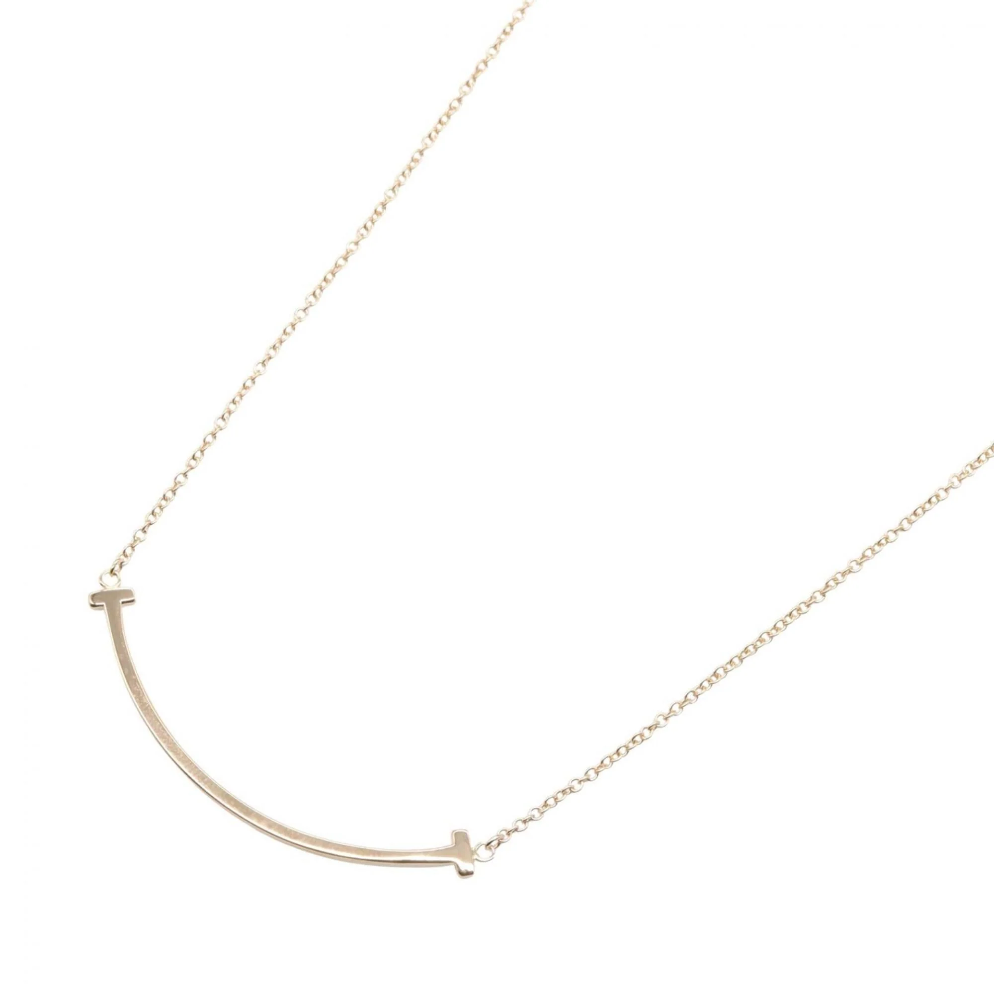 T Smile Pendant Necklace 18K Rose Gold