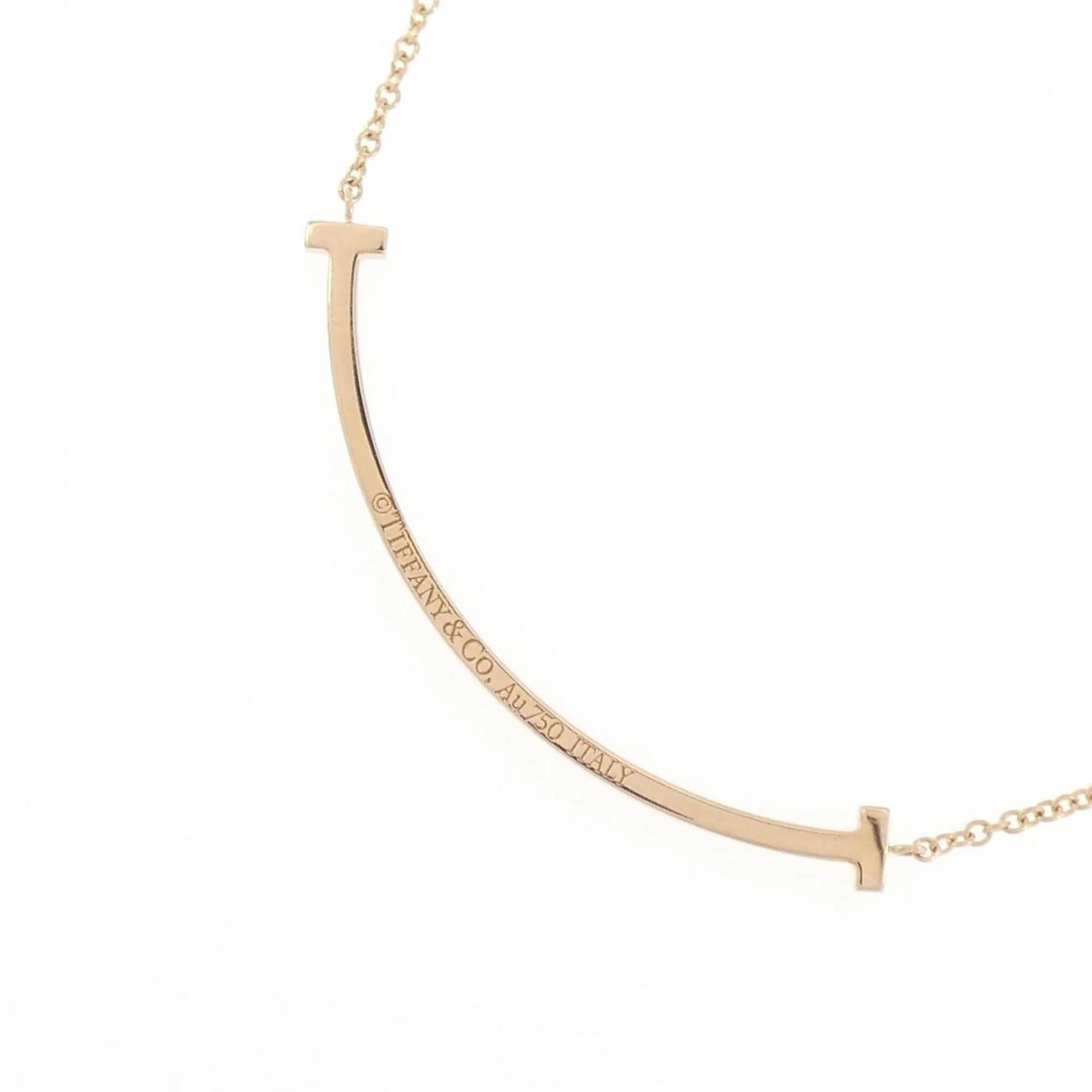 T Smile Pendant Necklace 18K Rose Gold - Image 4