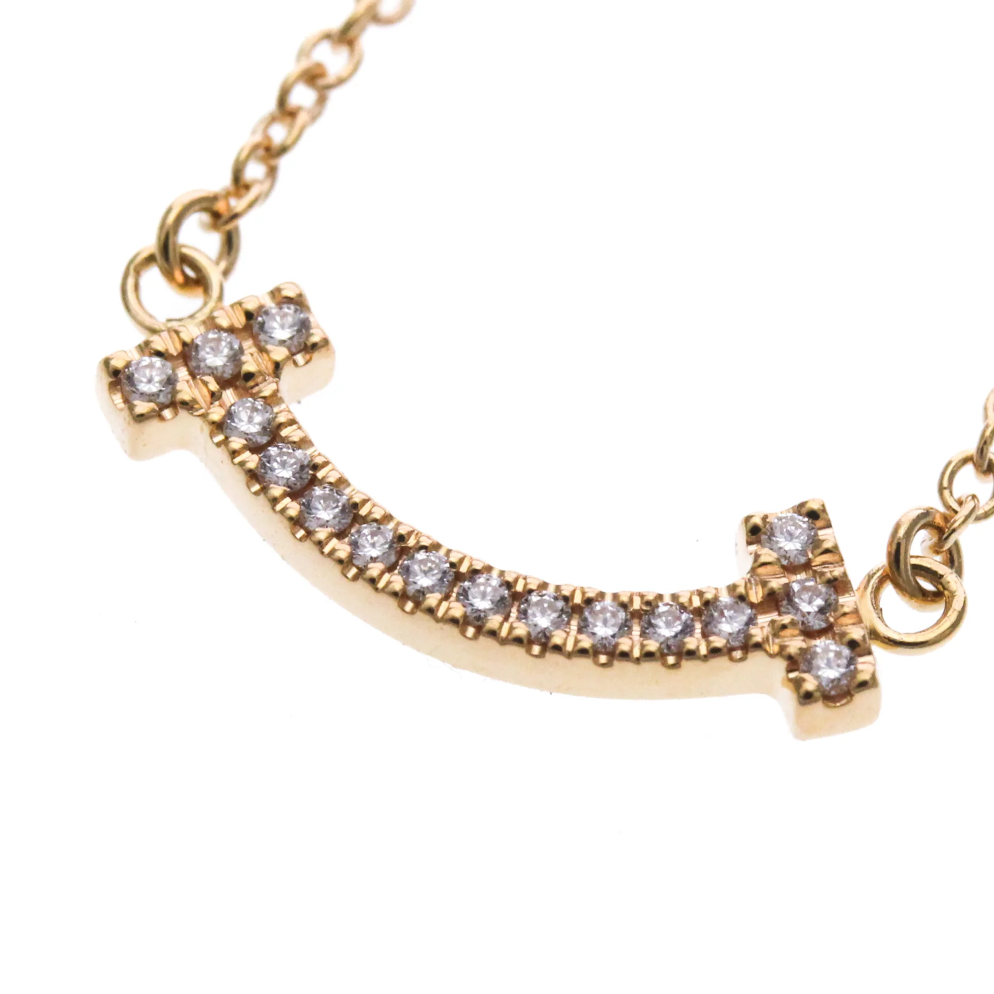 T Smile Pendant Necklace 18K Rose Gold - Image 7