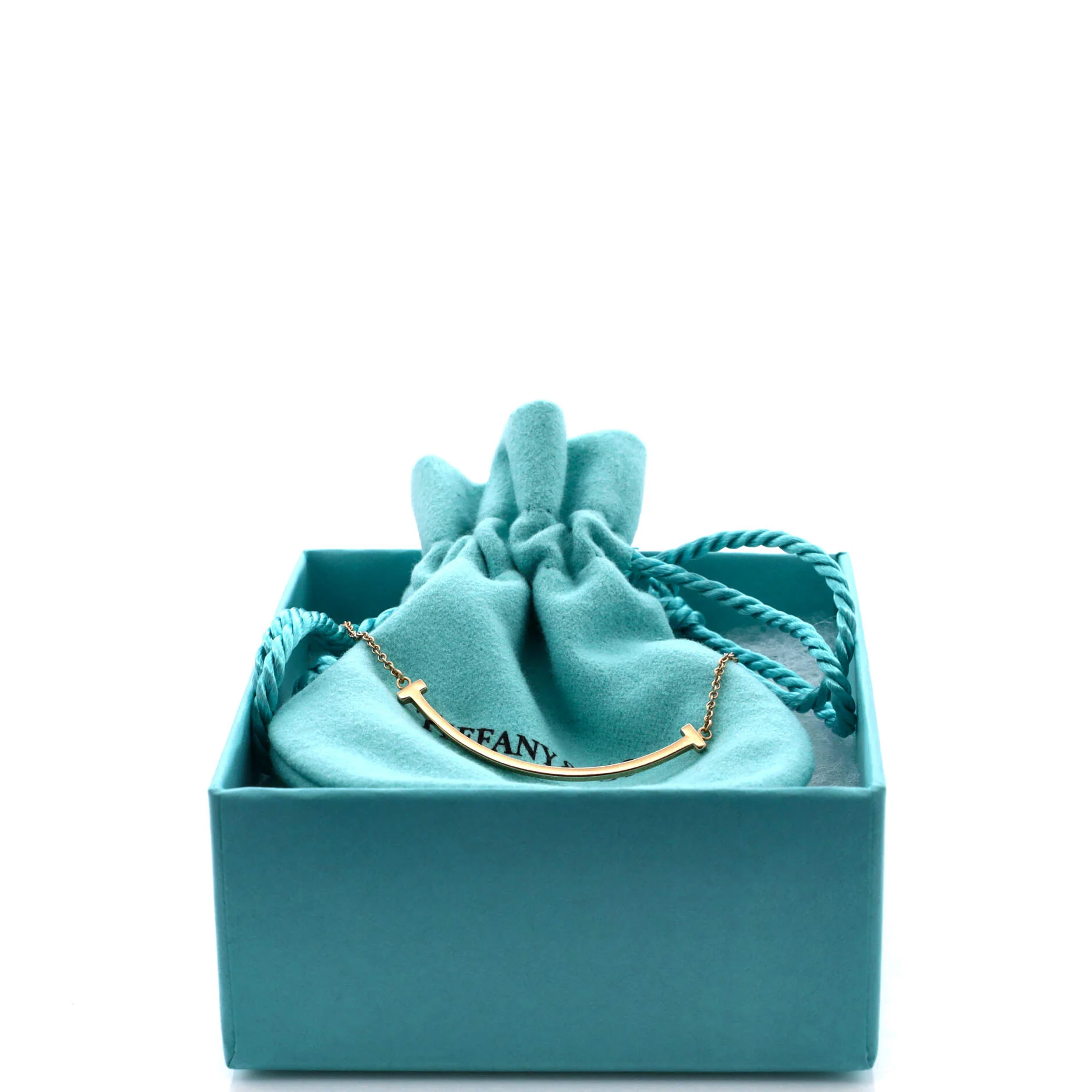 T Smile Pendant Necklace 18K Rose Gold Small - Image 2