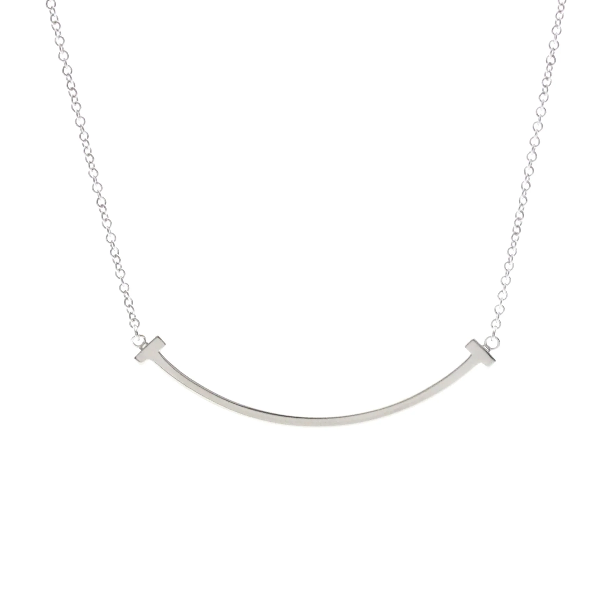 T Smile Pendant Necklace 18K White Gold - Image 2