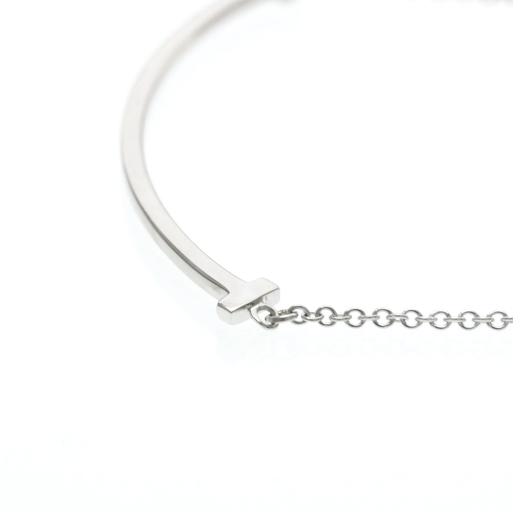 T Smile Pendant Necklace 18K White Gold - Image 3