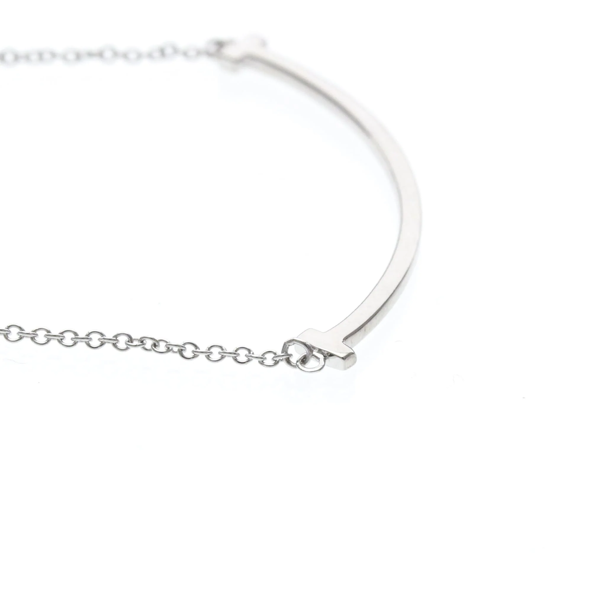 T Smile Pendant Necklace 18K White Gold - Image 5