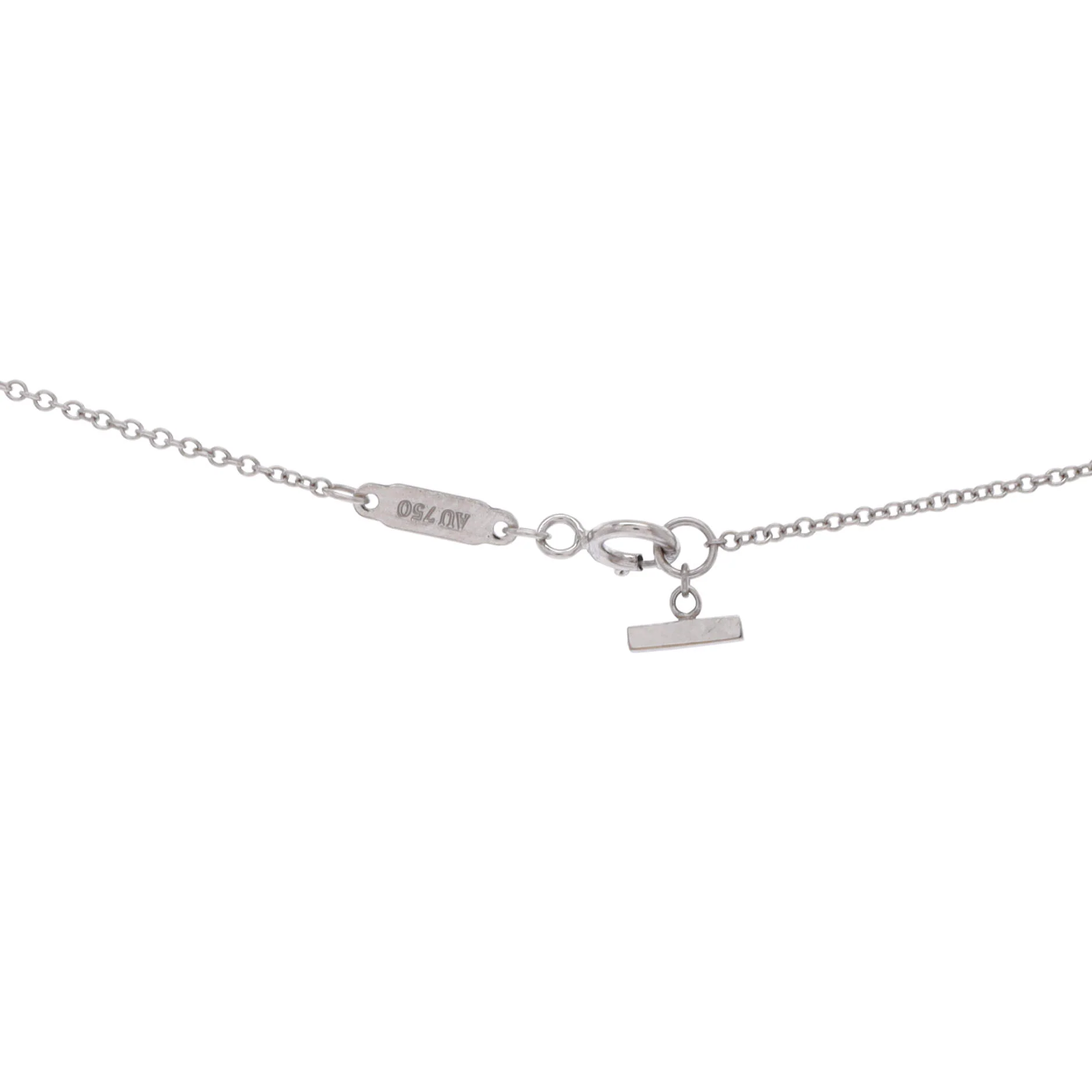T Smile Pendant Necklace 18K White Gold Small - Image 3