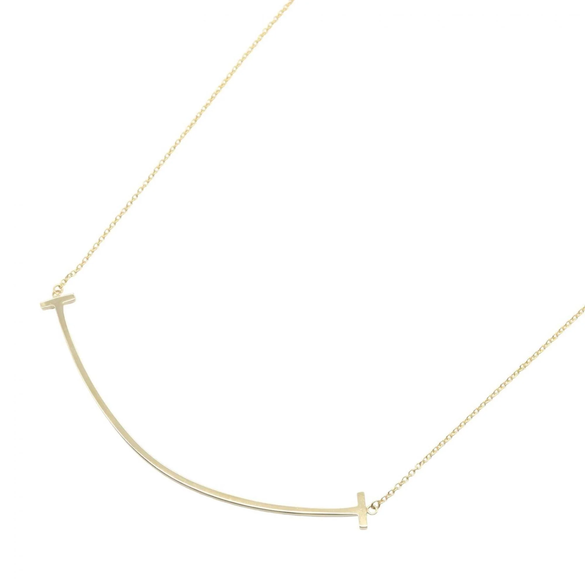 T Smile Pendant Necklace 18K Yellow Gold