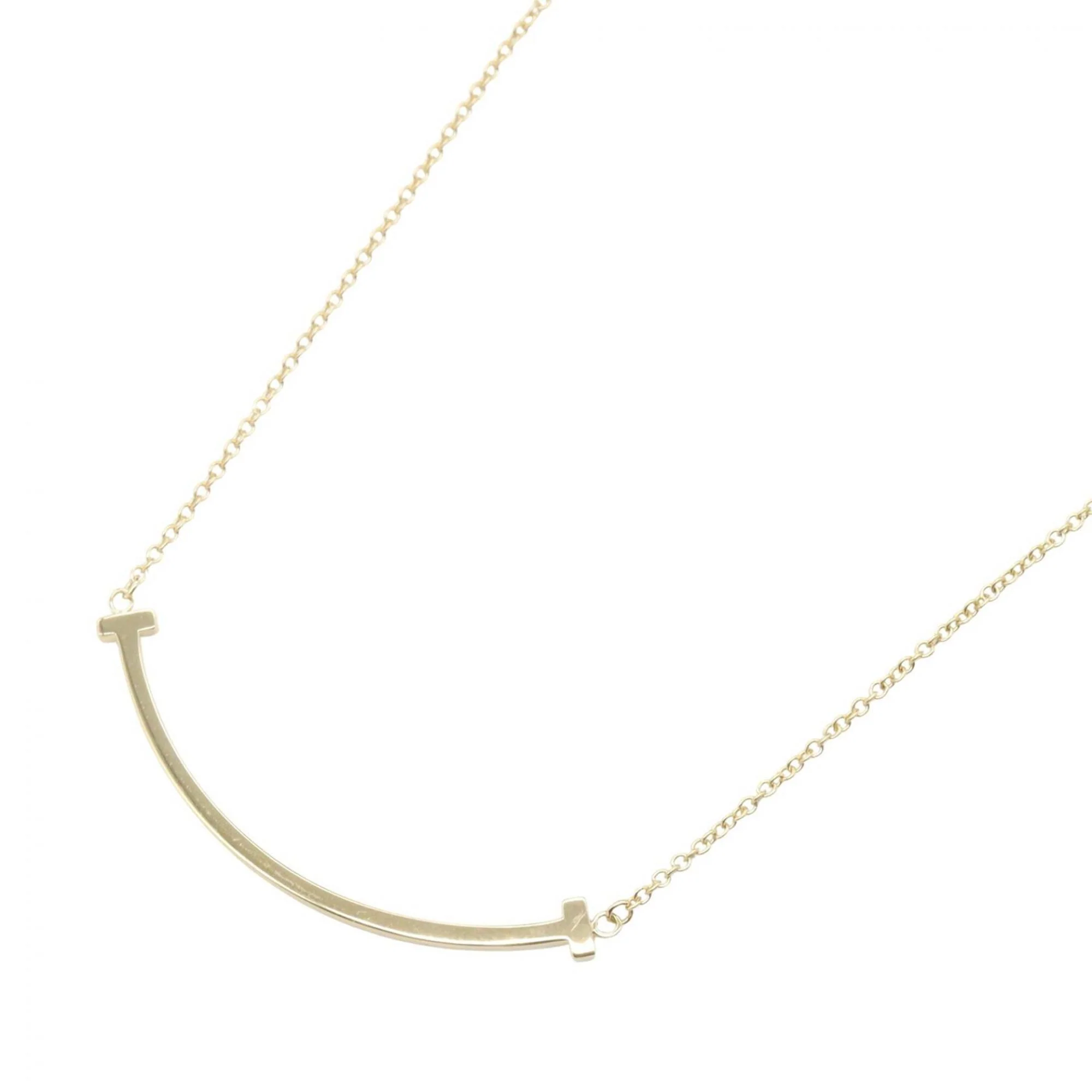 T Smile Pendant Necklace 18K Yellow Gold