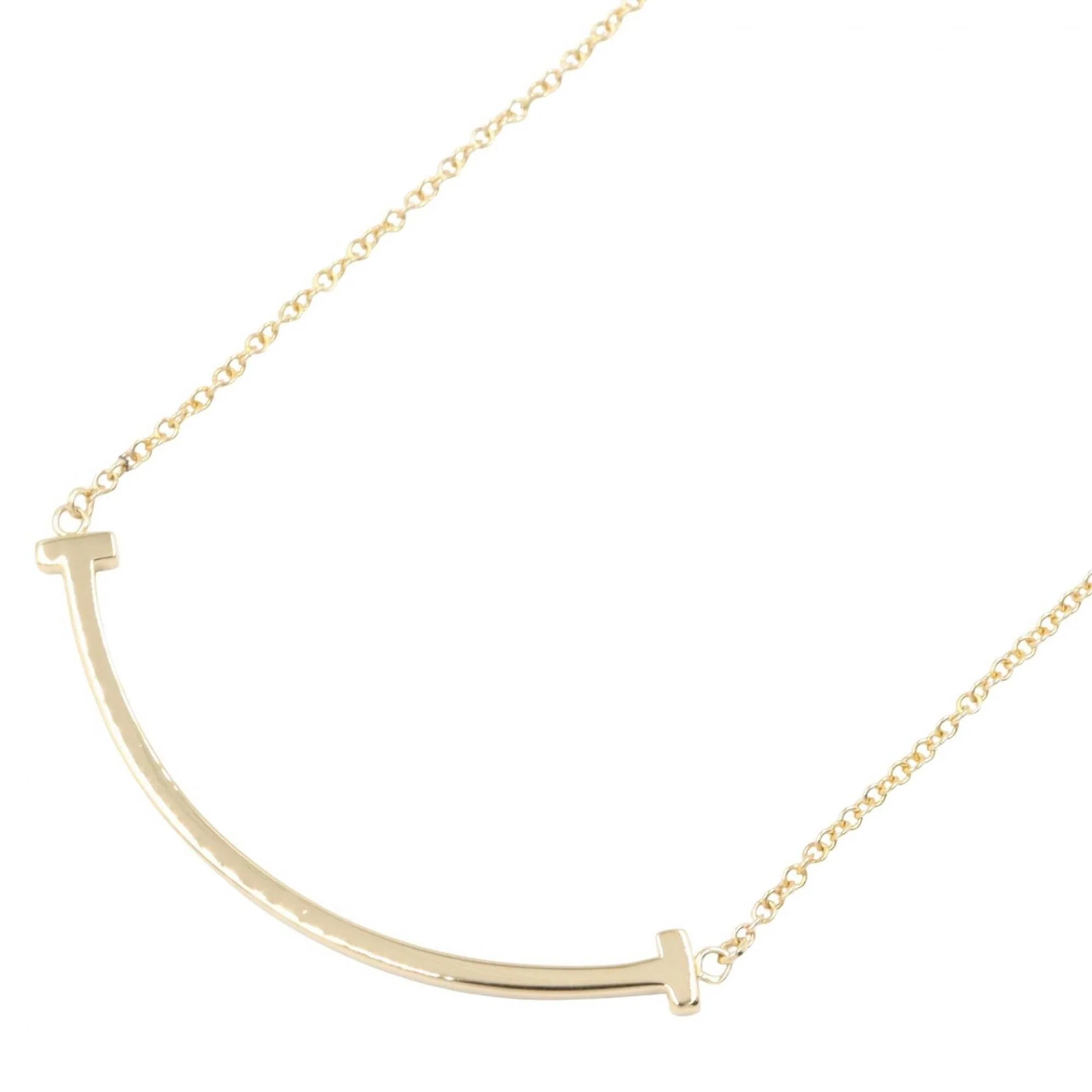 T Smile Pendant Necklace 18K Yellow Gold