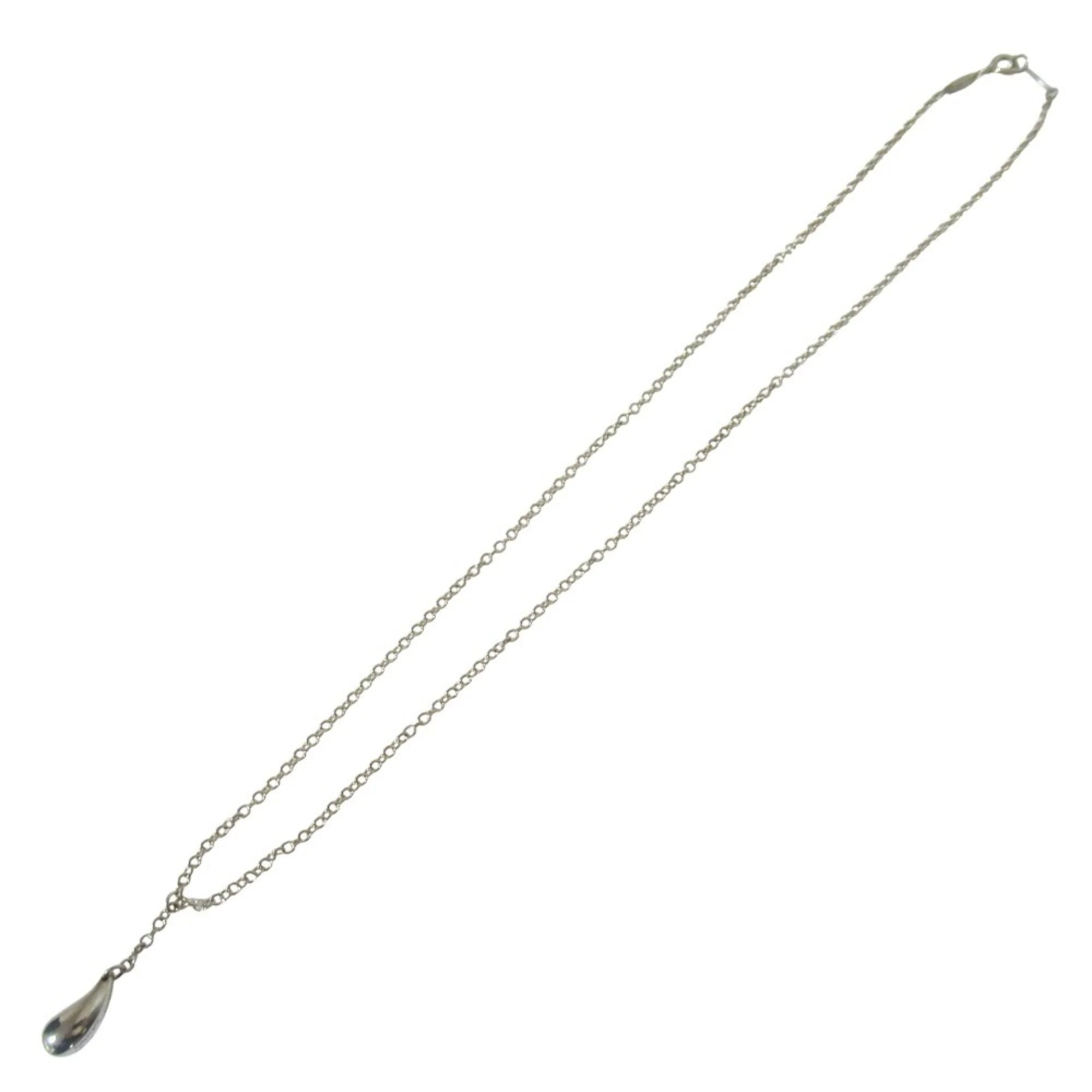 Teardrop Lariat Pendant Necklace Sterling Silver - Image 2