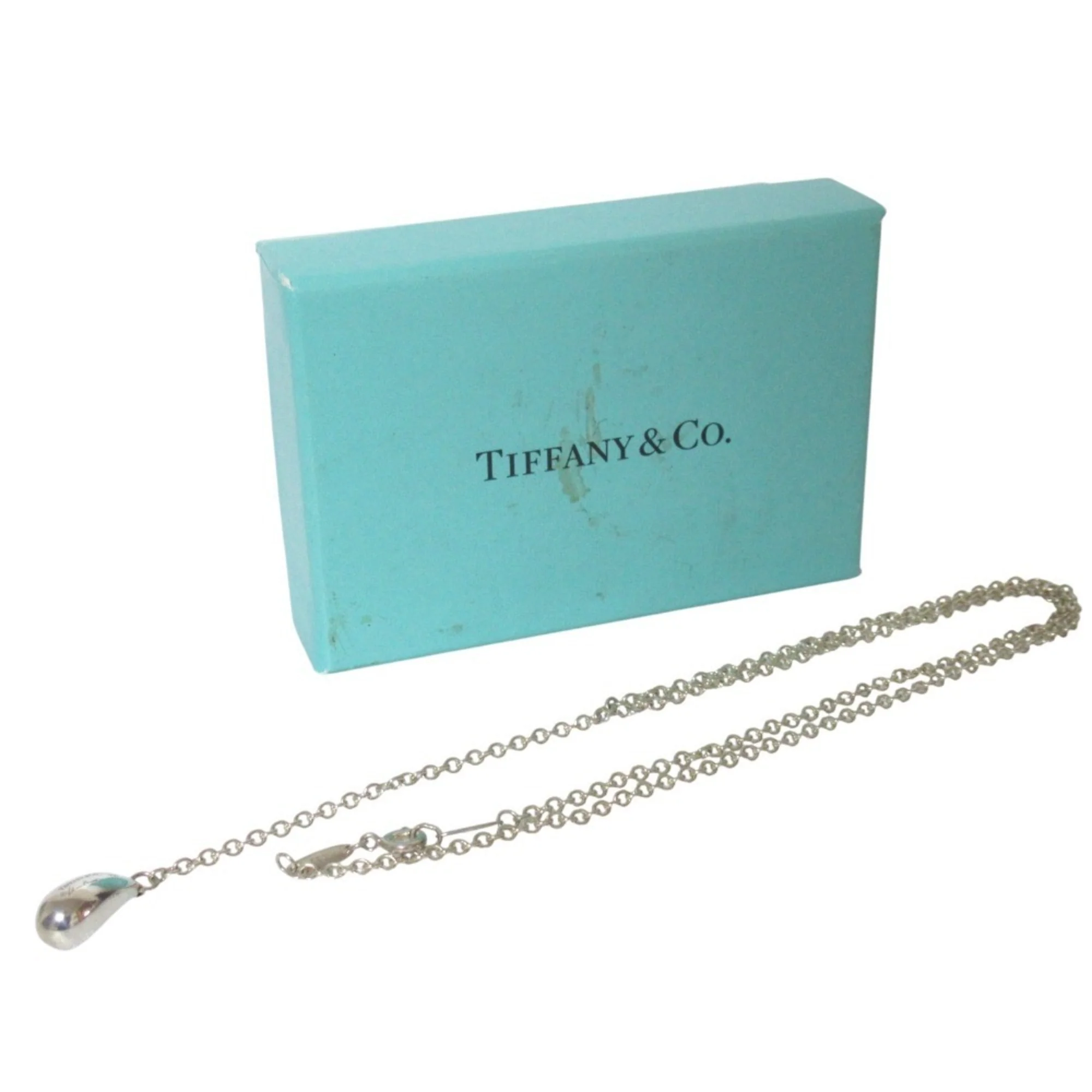 Teardrop Lariat Pendant Necklace Sterling Silver - Image 5
