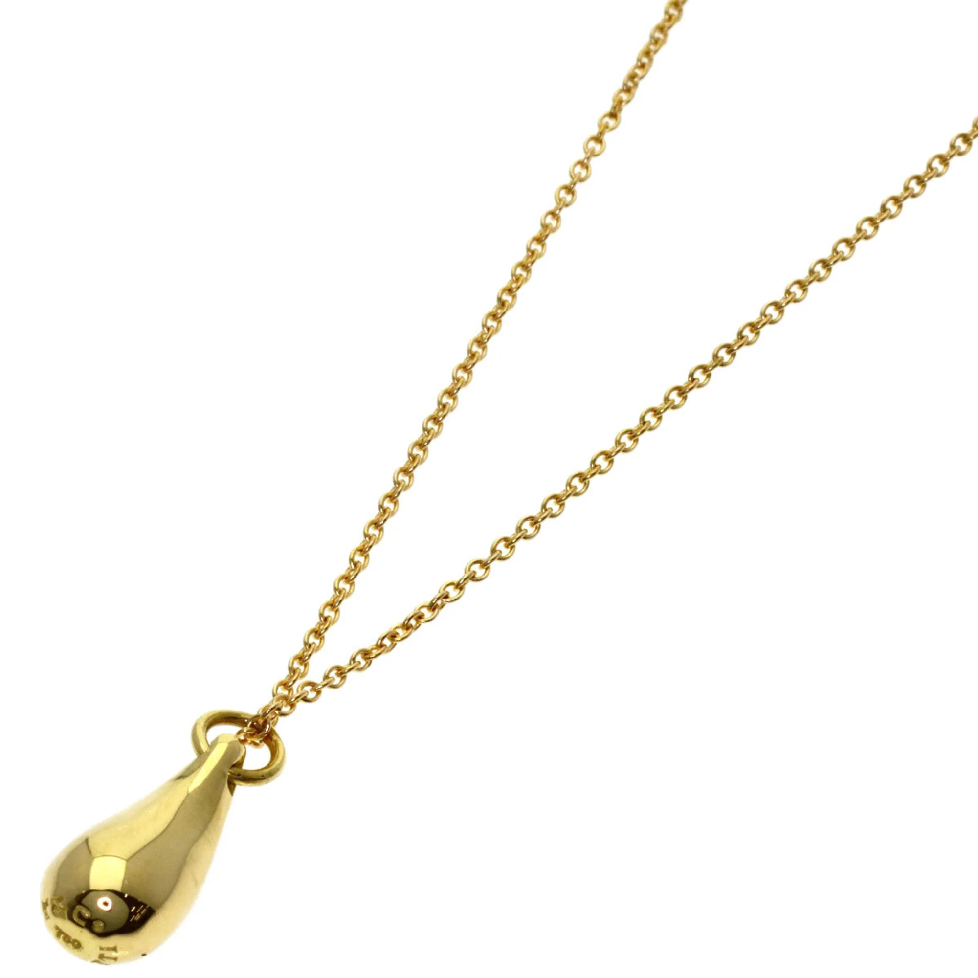 Teardrop Pendant Necklace 18K Yellow Gold