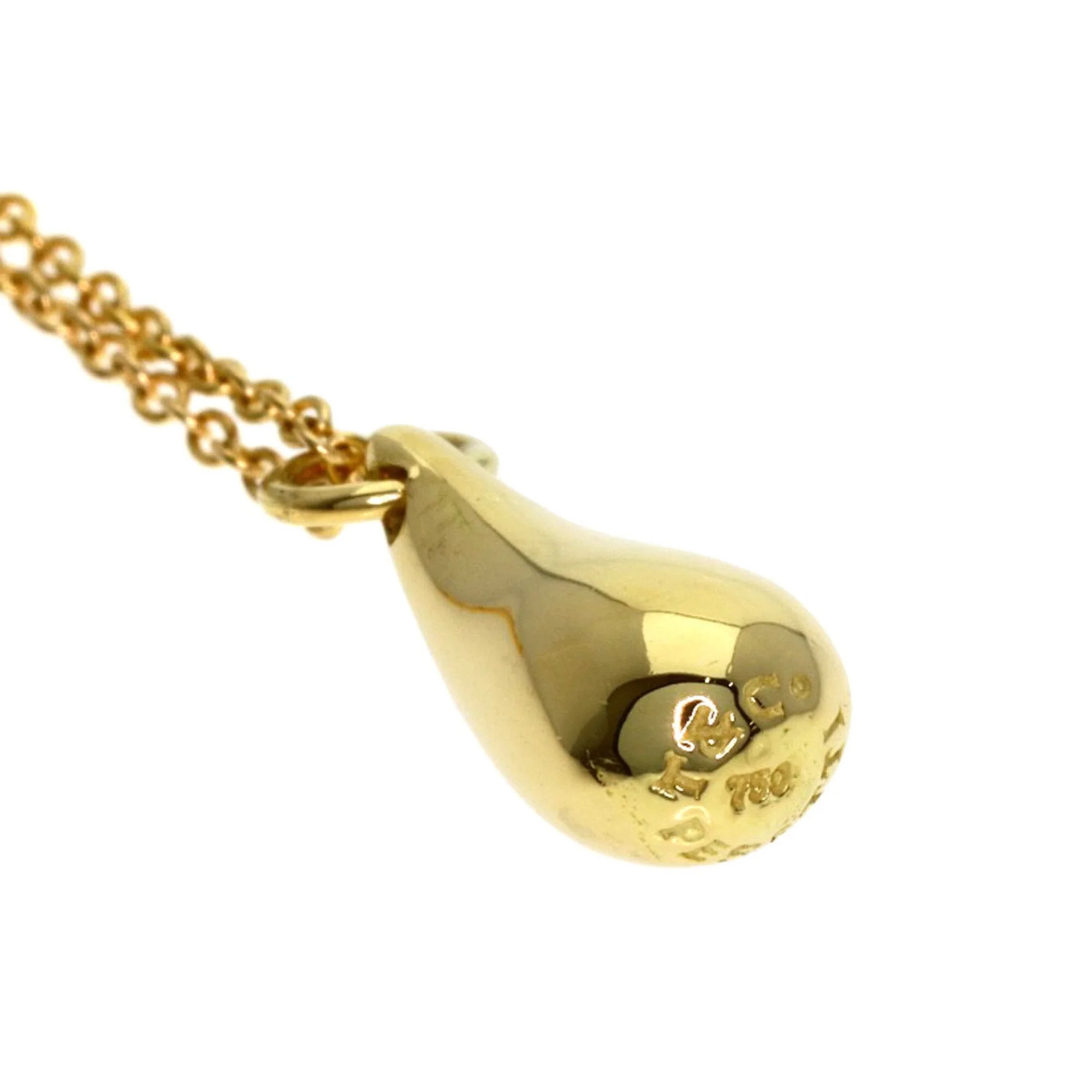 Teardrop Pendant Necklace 18K Yellow Gold - Image 4