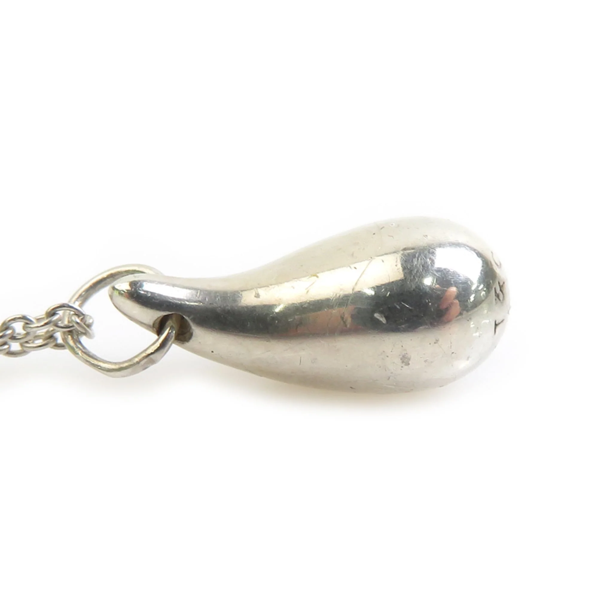 Teardrop Pendant Necklace Sterling Silver - Image 3