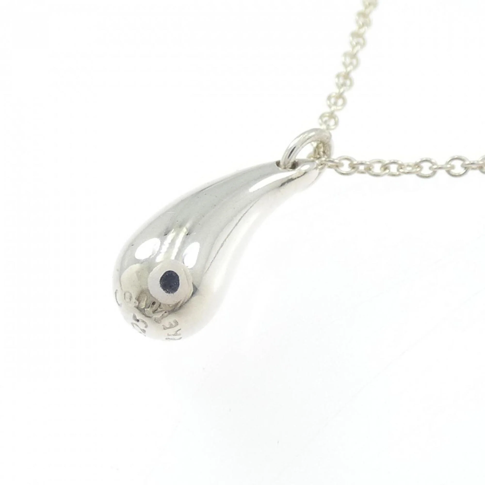 Teardrop Pendant Necklace Sterling Silver - Image 3