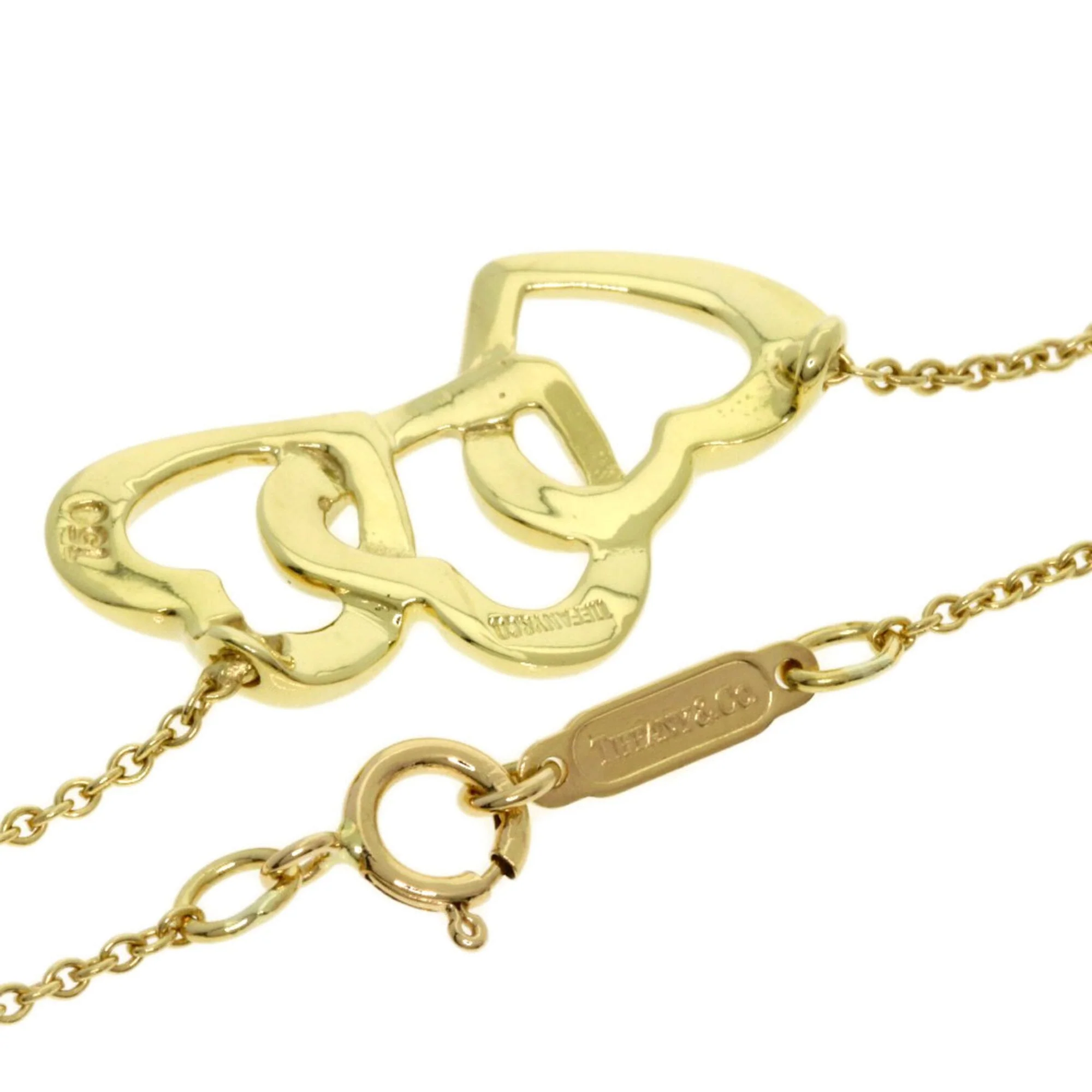 Triple Heart Pendant Necklace 18K Yellow Gold - Image 2