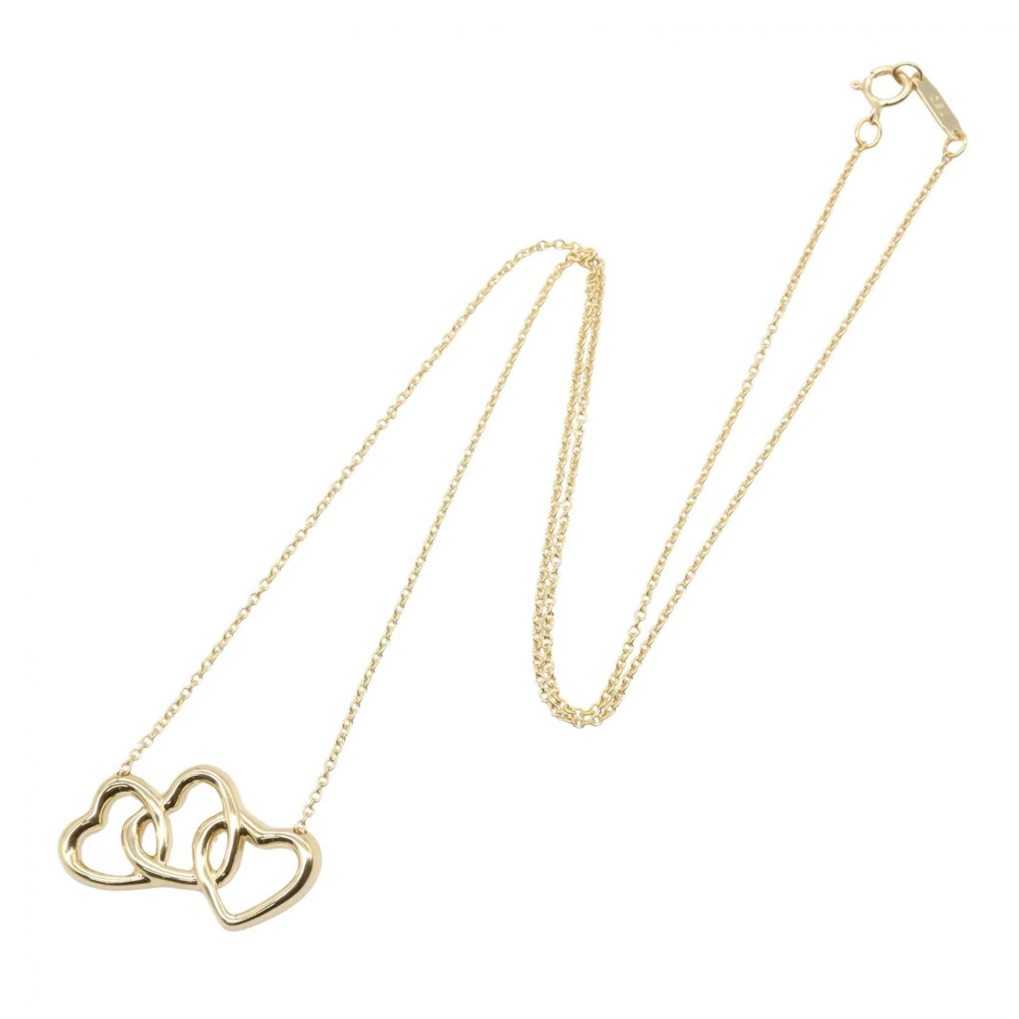 Triple Heart Pendant Necklace 18K Yellow Gold - Image 2