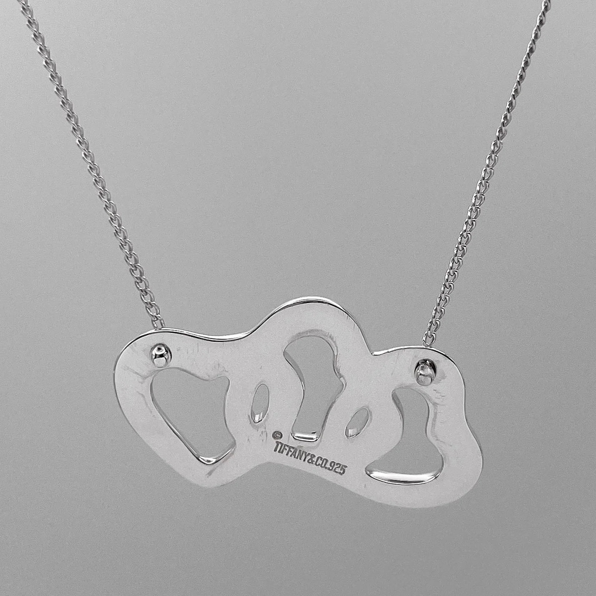 Triple Heart Pendant Necklace Sterling Silver - Image 3