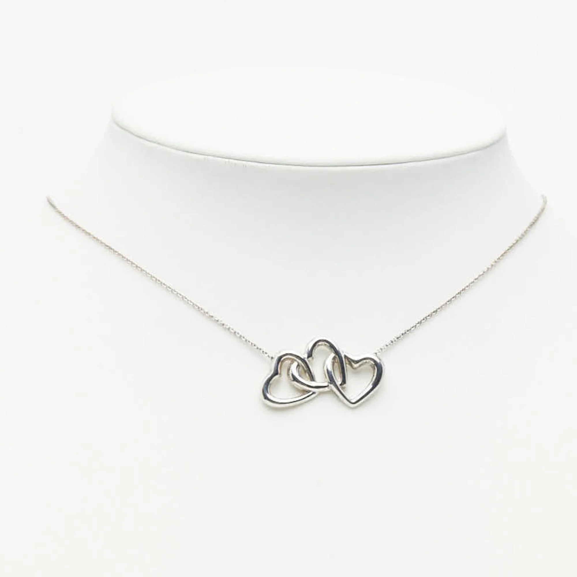 Triple Heart Pendant Necklace Sterling Silver - Image 8
