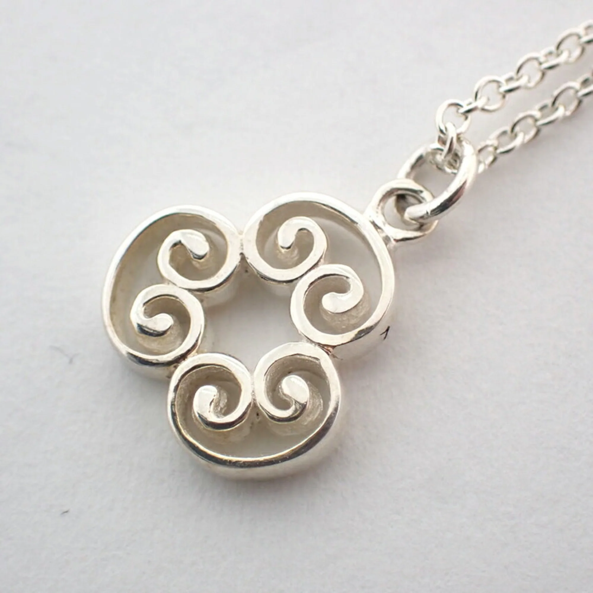Triple Pendant Necklace Sterling Silver - Image 6
