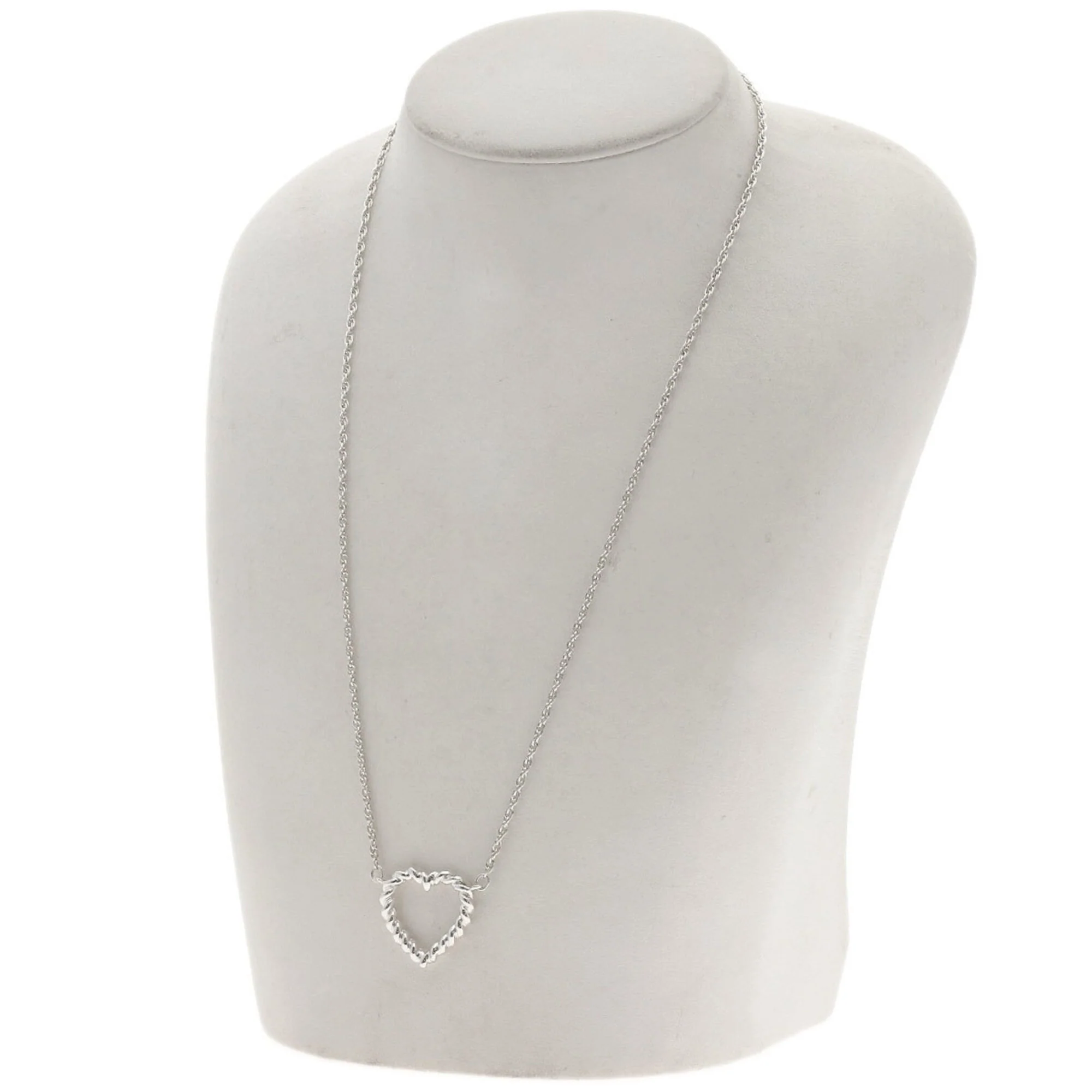 Twist Heart Pendant Necklace Sterling Silver - Image 4