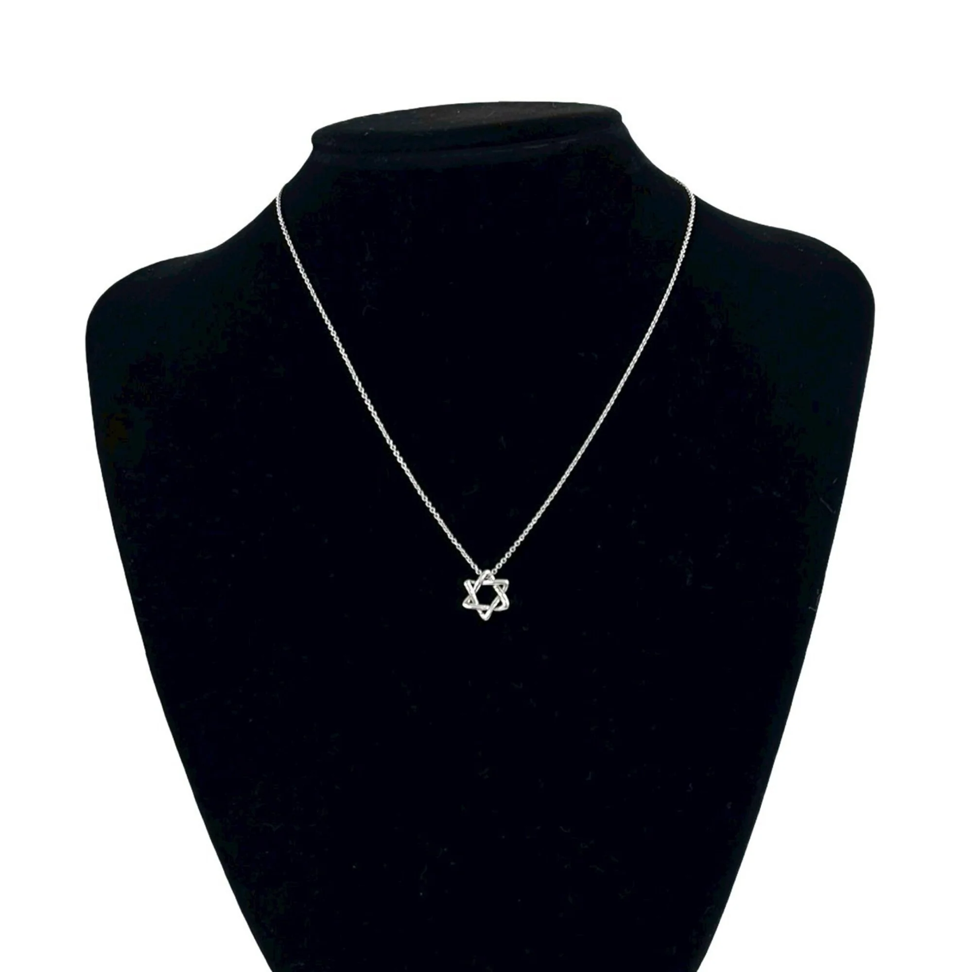 Vintage Star Of David Pendant Necklace Sterling Silver - Image 2