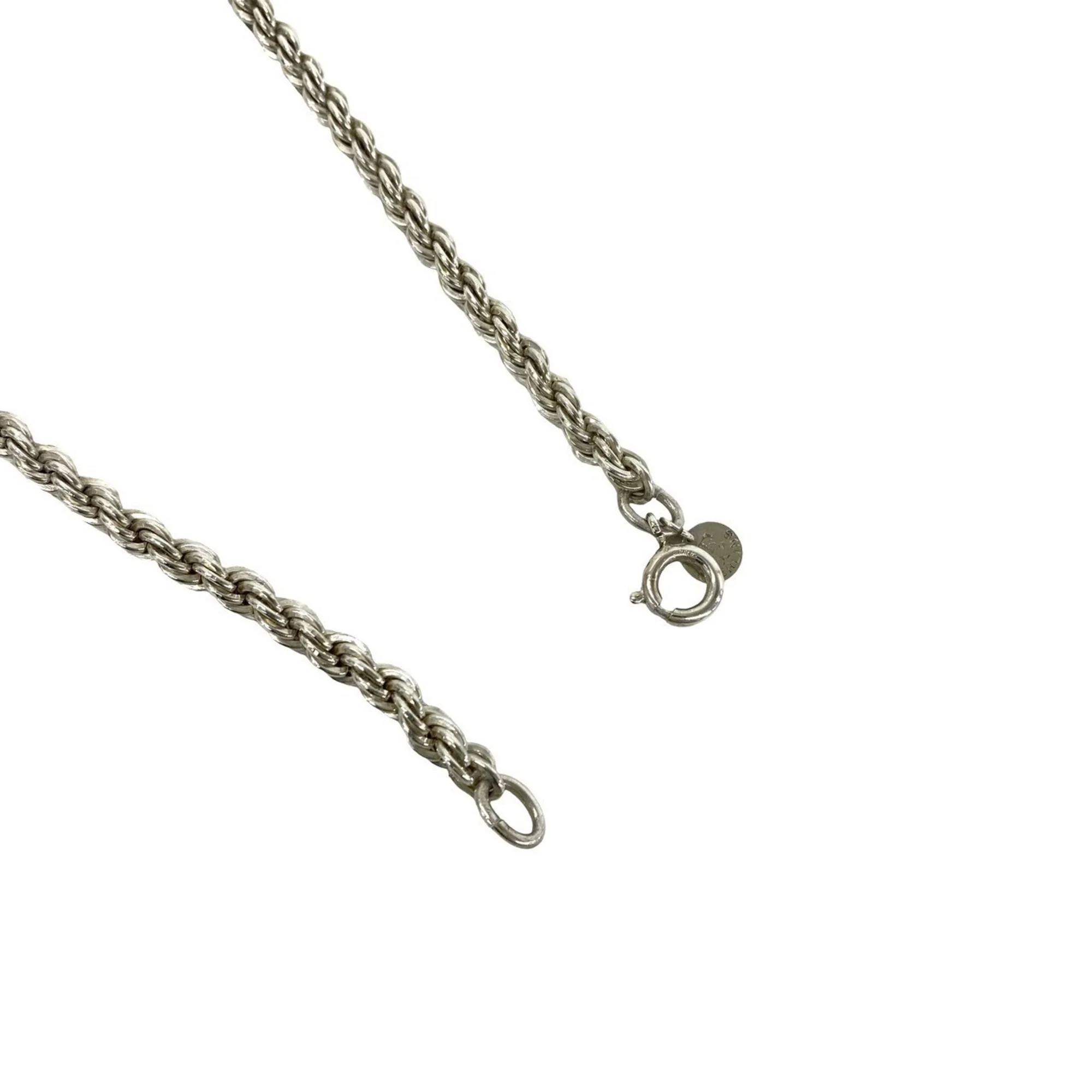 Vintage Twist Rope Pendant Necklace Sterling Silver - Image 4