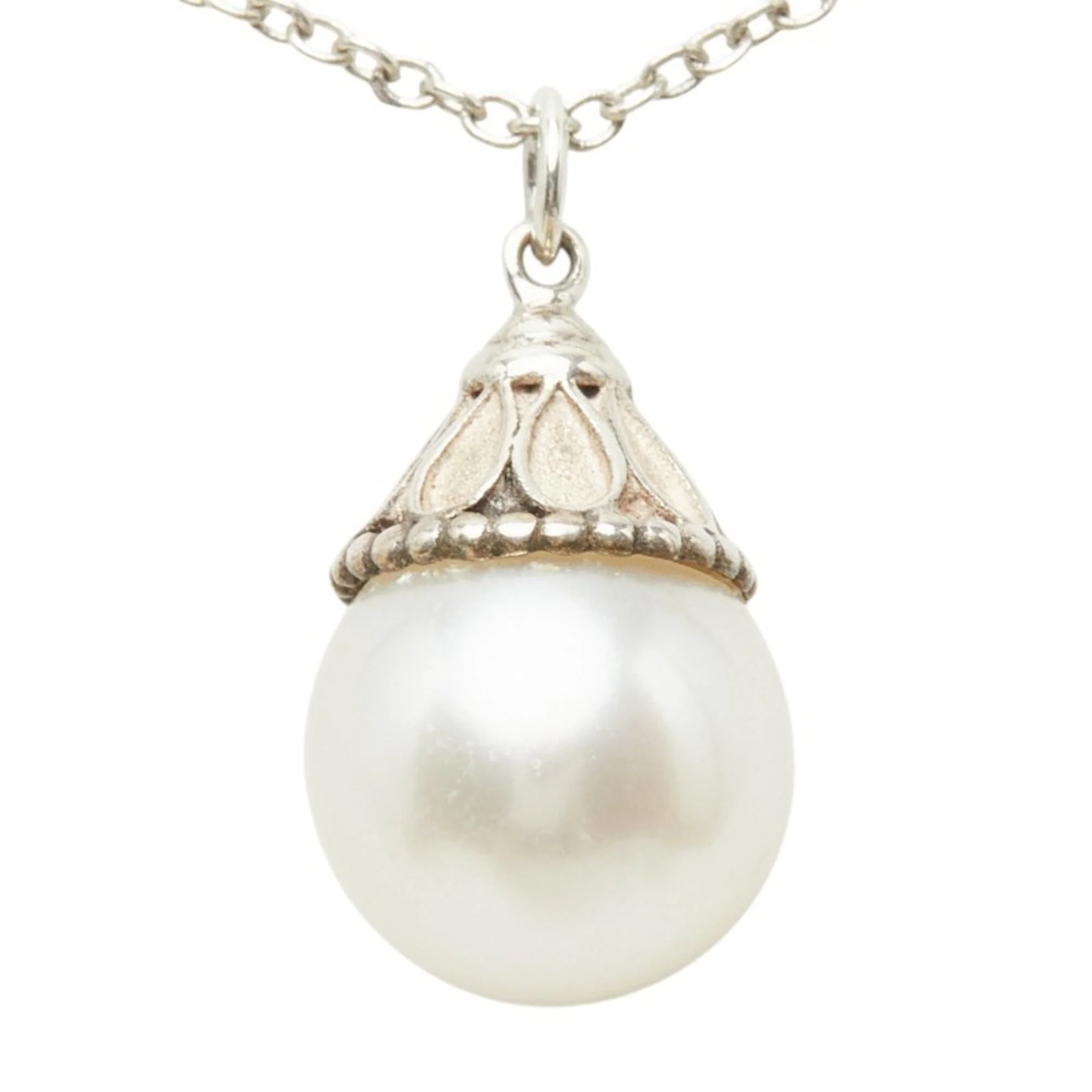 Ziegfeld Pearl Pendant Necklace Sterling Silver - Image 2