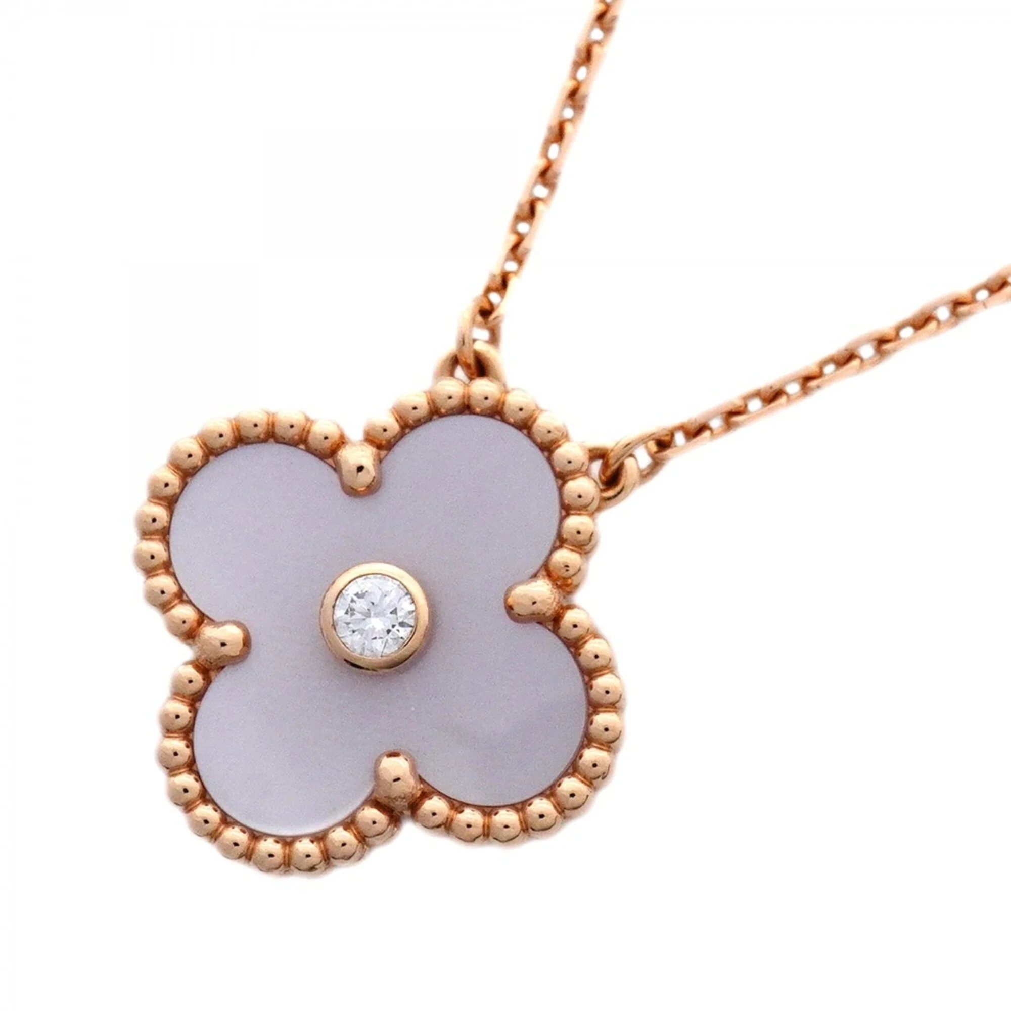 Alhambra Pendant Necklace 18K Rose Gold and Mother of Pearl