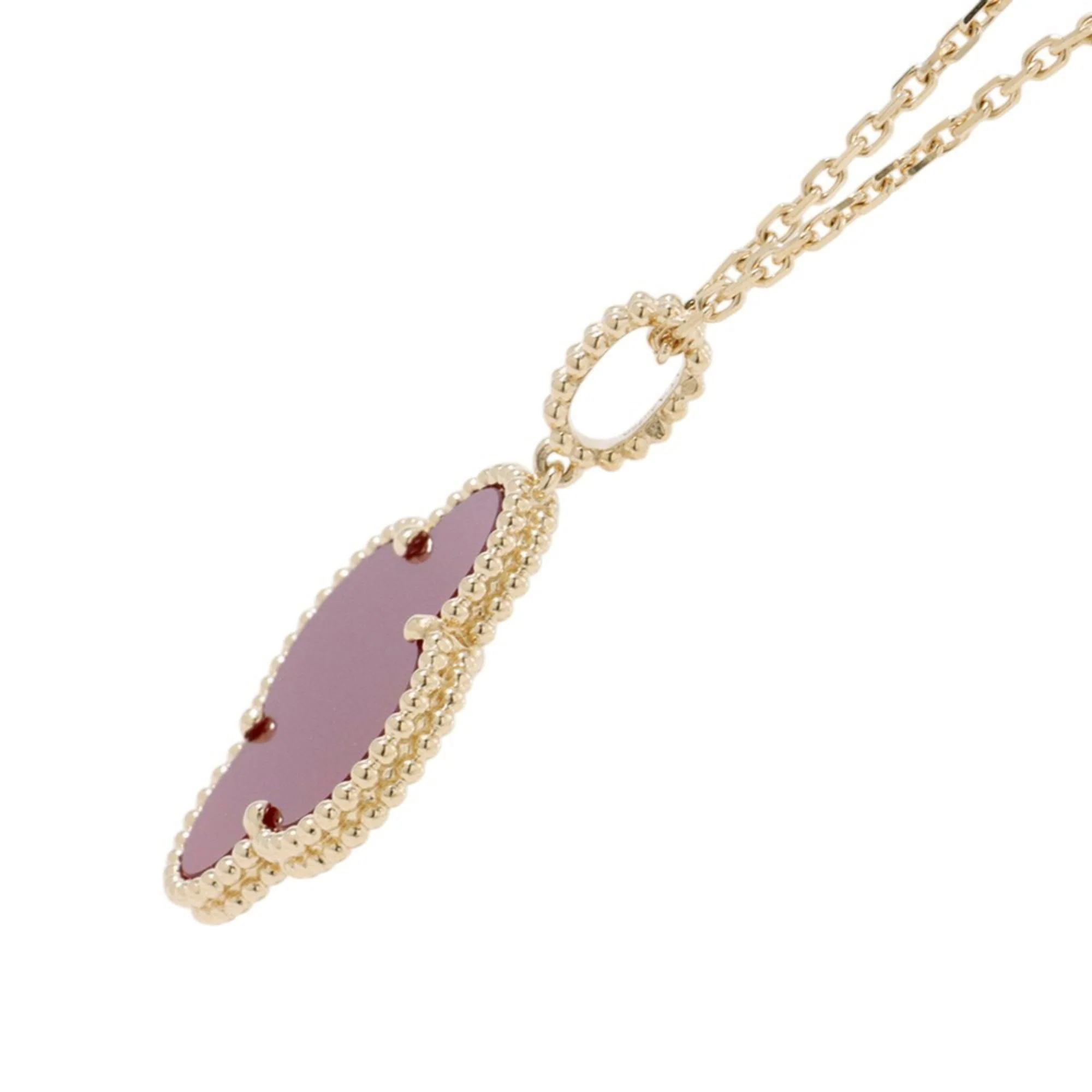 Alhambra Pendant Necklace 18K Yellow Gold and Carnelian - Image 2