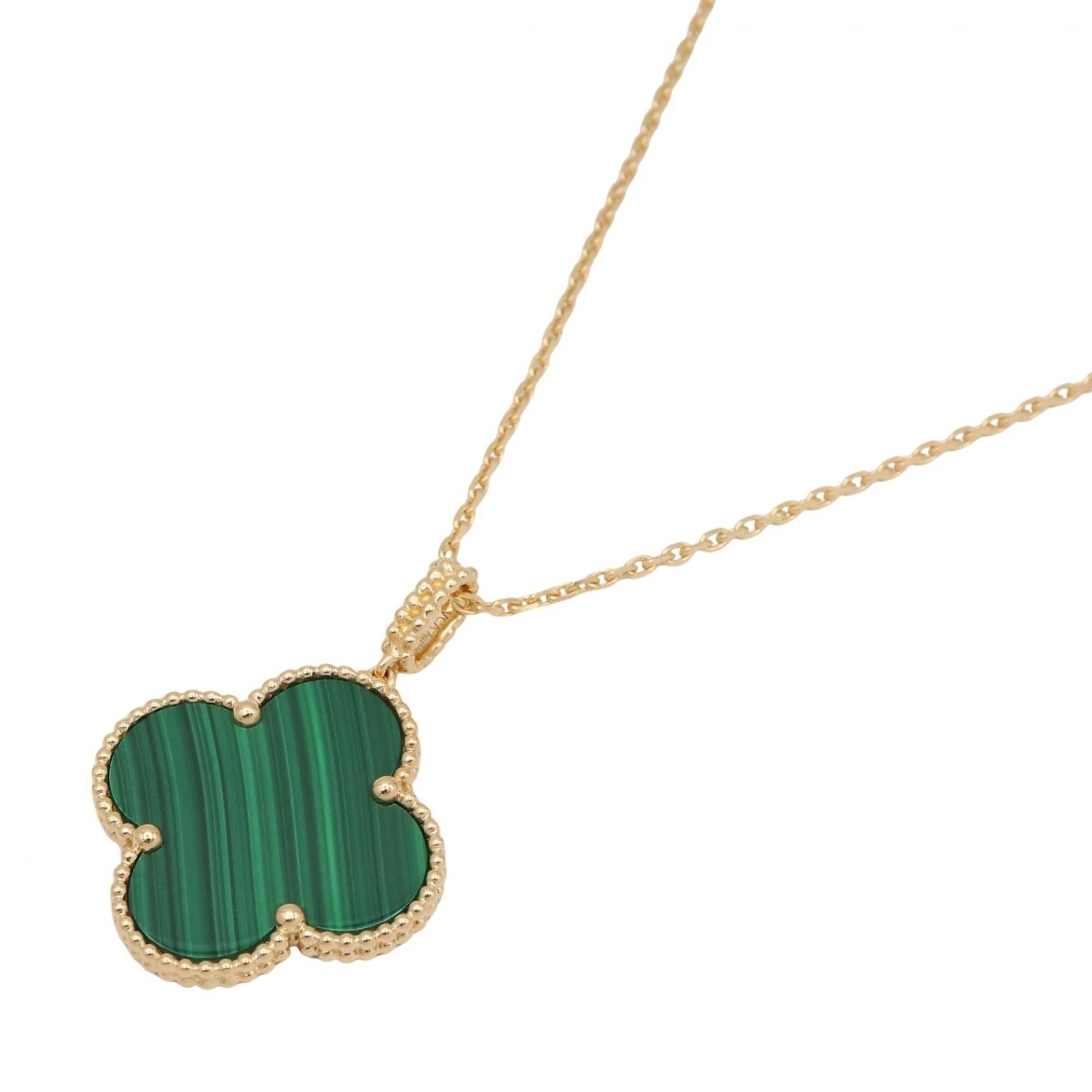 Alhambra Pendant Necklace 18K Yellow Gold and Malachite