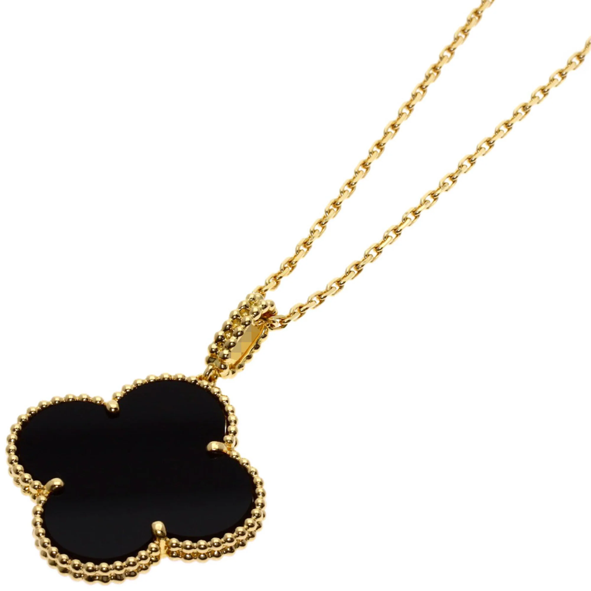 Alhambra Pendant Necklace 18K Yellow Gold and Onyx
