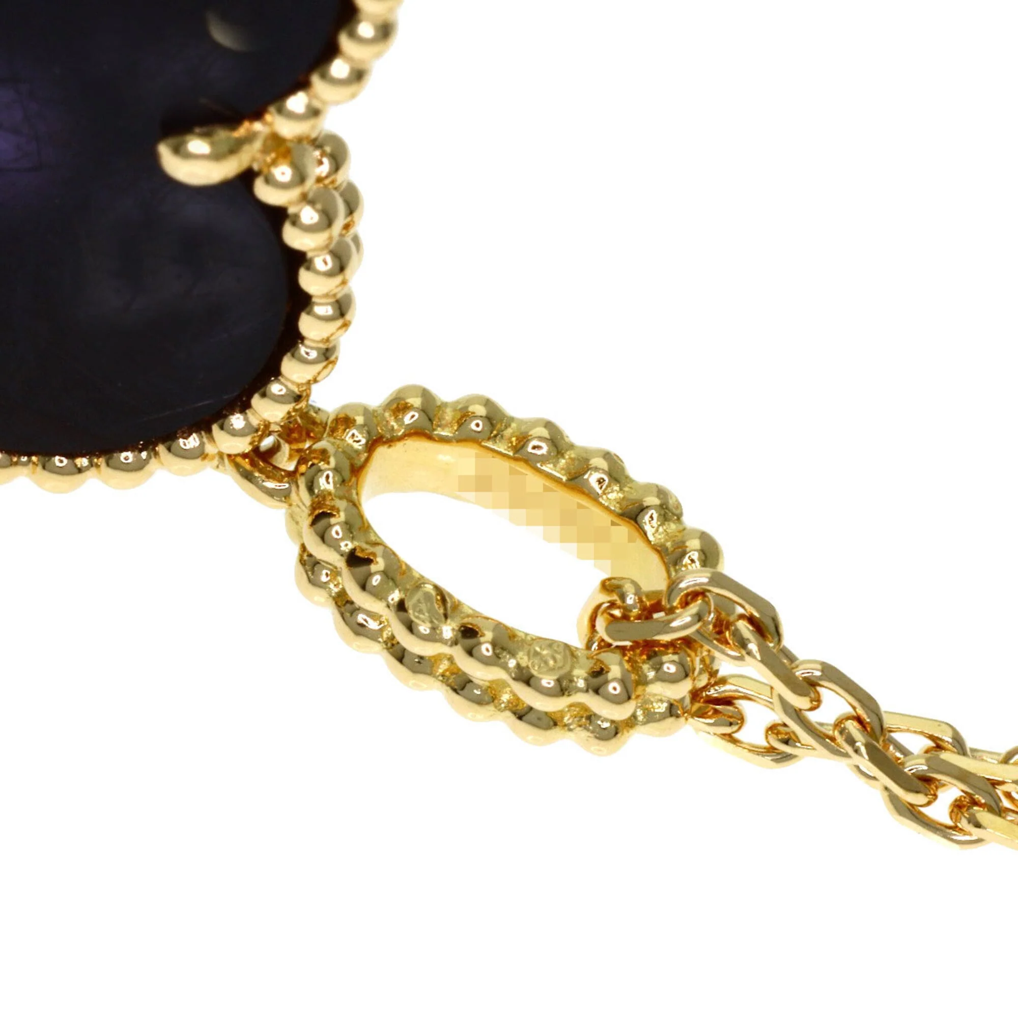 Alhambra Pendant Necklace 18K Yellow Gold and Onyx - Image 4
