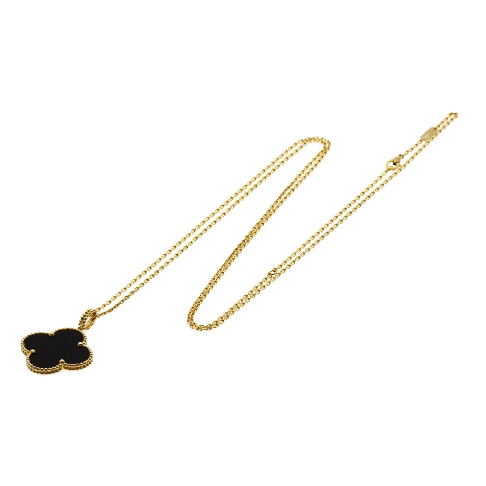 Alhambra Pendant Necklace 18K Yellow Gold and Onyx - Image 6