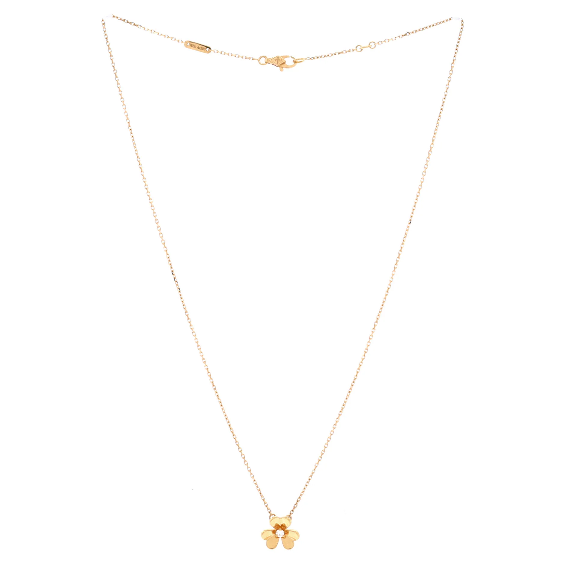 Frivole Pendant Necklace 18K Yellow Gold and Diamond Mini - Image 3