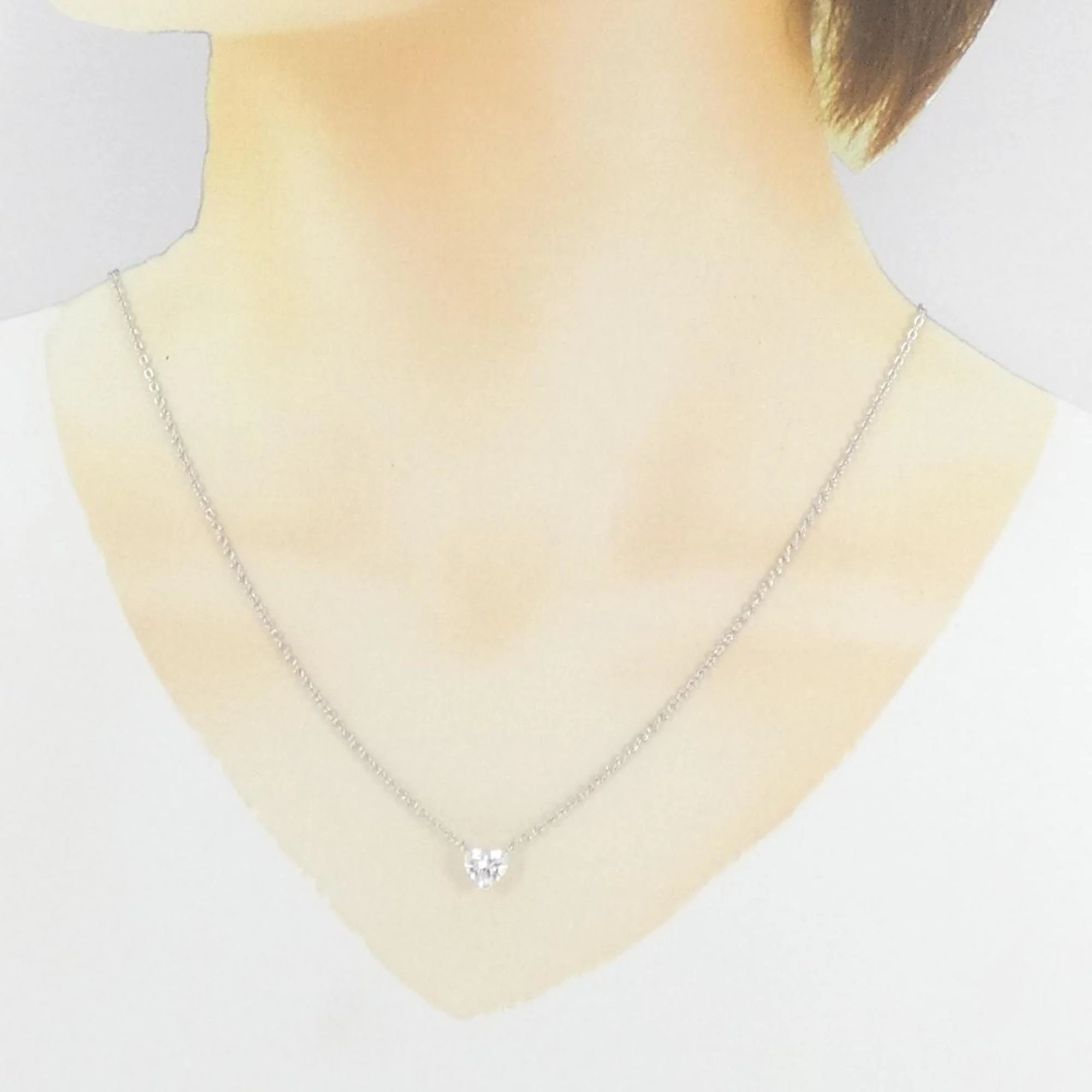 Pendant Necklace 18K White Gold With Diamond - Image 6