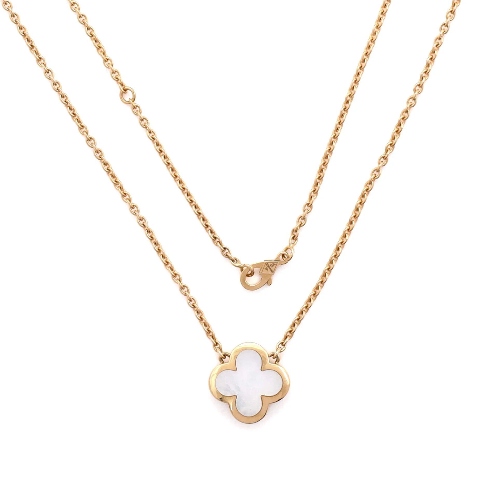 Pure Alhambra Pendant Necklace 18K Yellow Gold and Mother of Pearl - Image 2