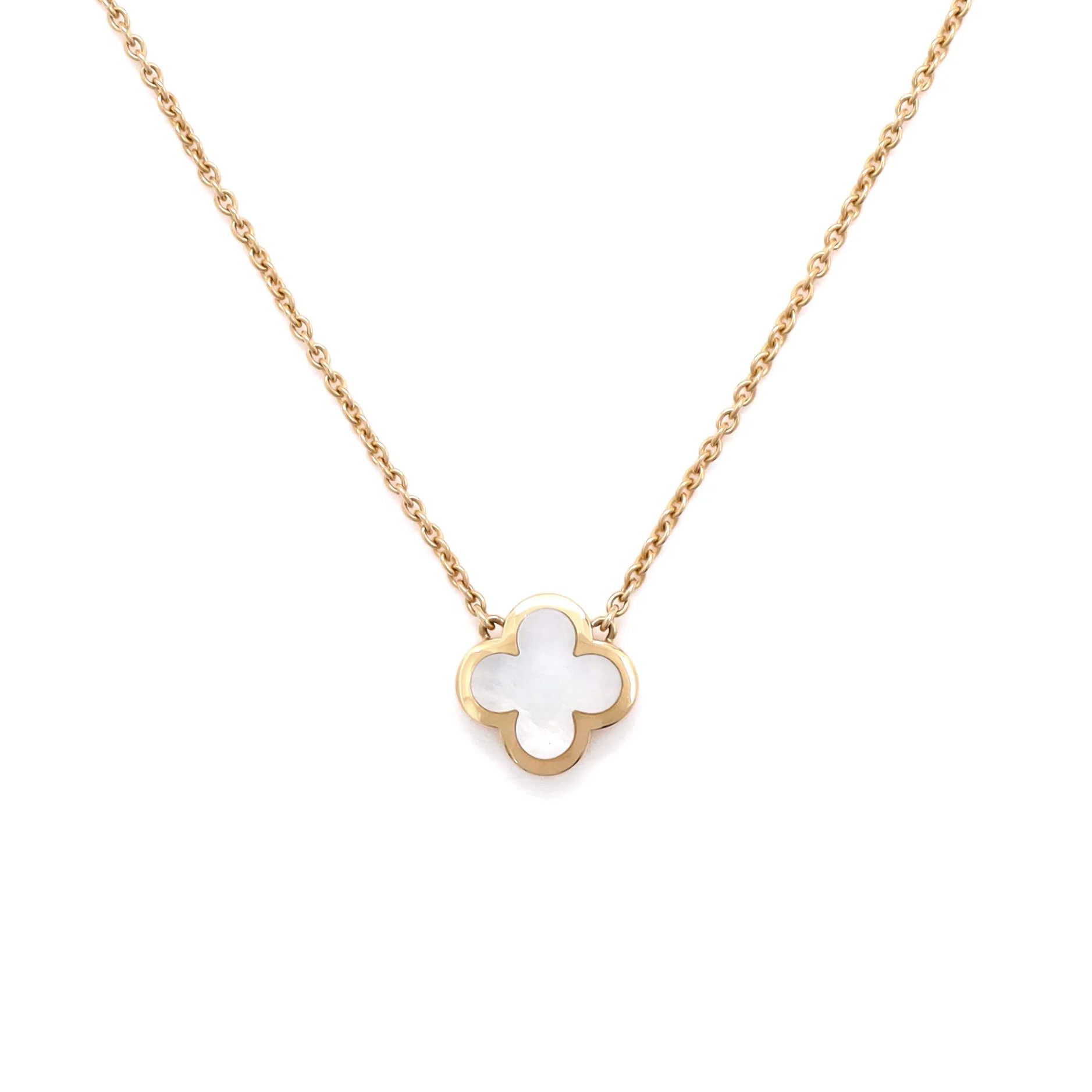 Pure Alhambra Pendant Necklace 18K Yellow Gold and Mother of Pearl - Image 3