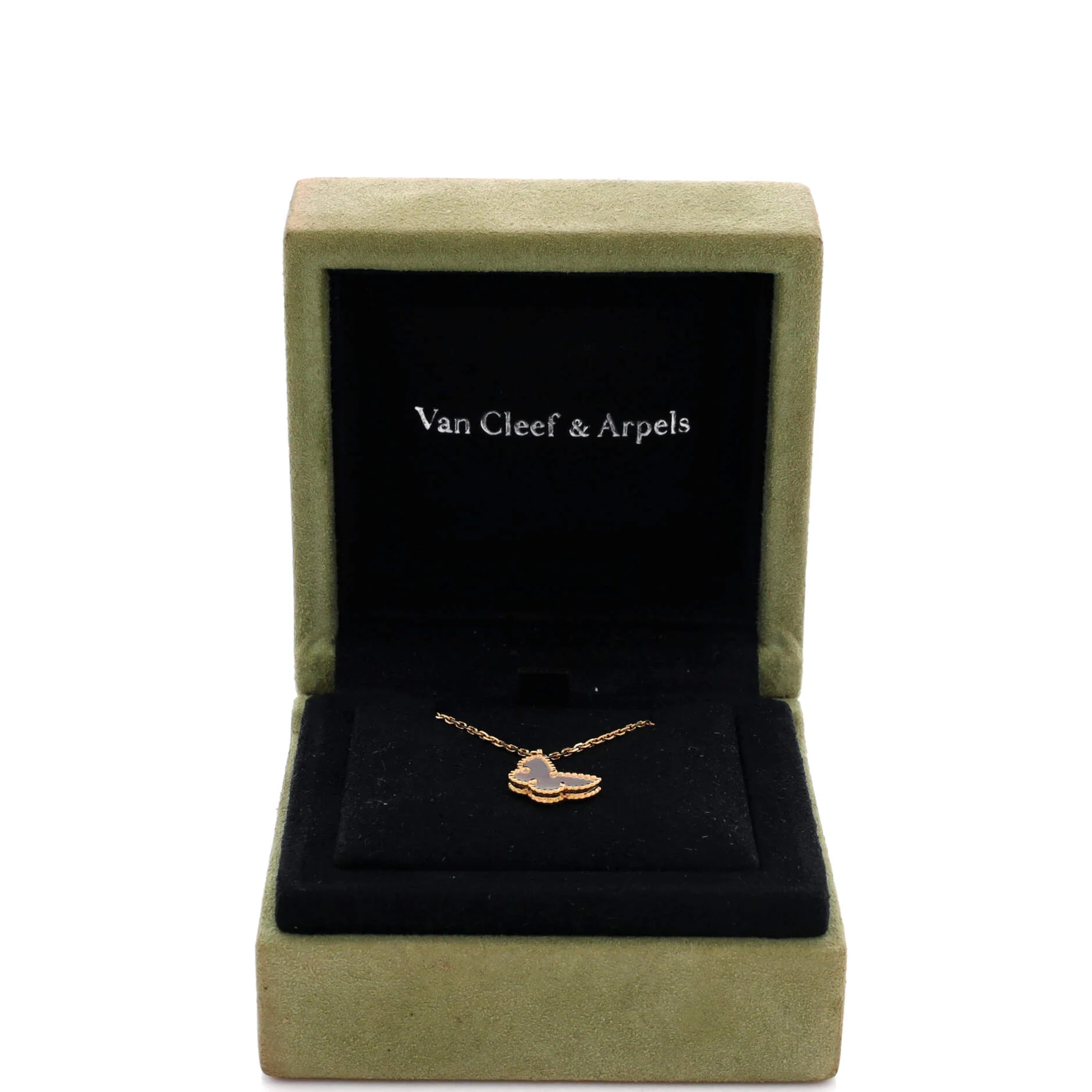 Sweet Alhambra Butterfly Pendant Necklace 18K Yellow Gold and Mother of Pearl - Image 2