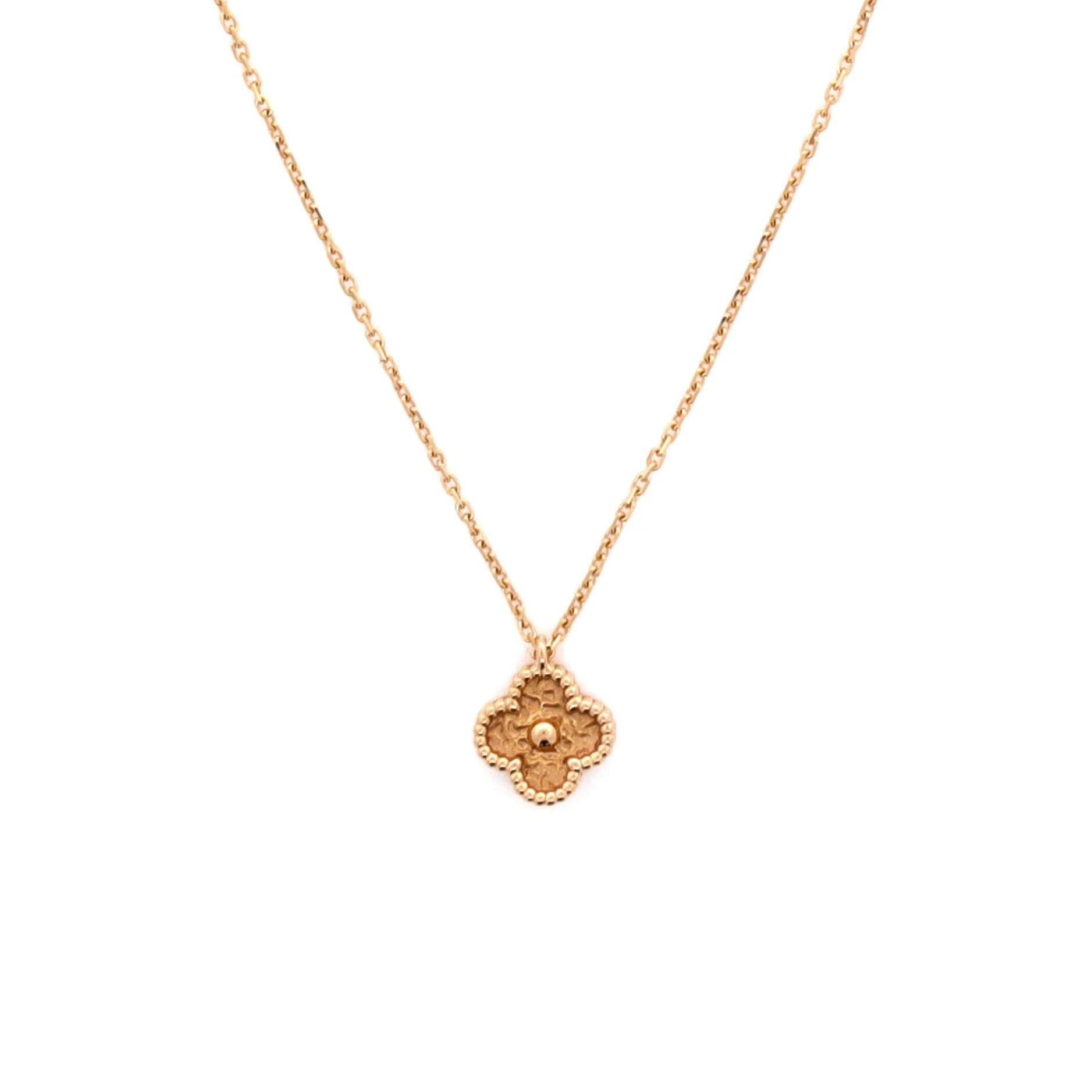 Sweet Alhambra Pendant Necklace 18K Rose Gold