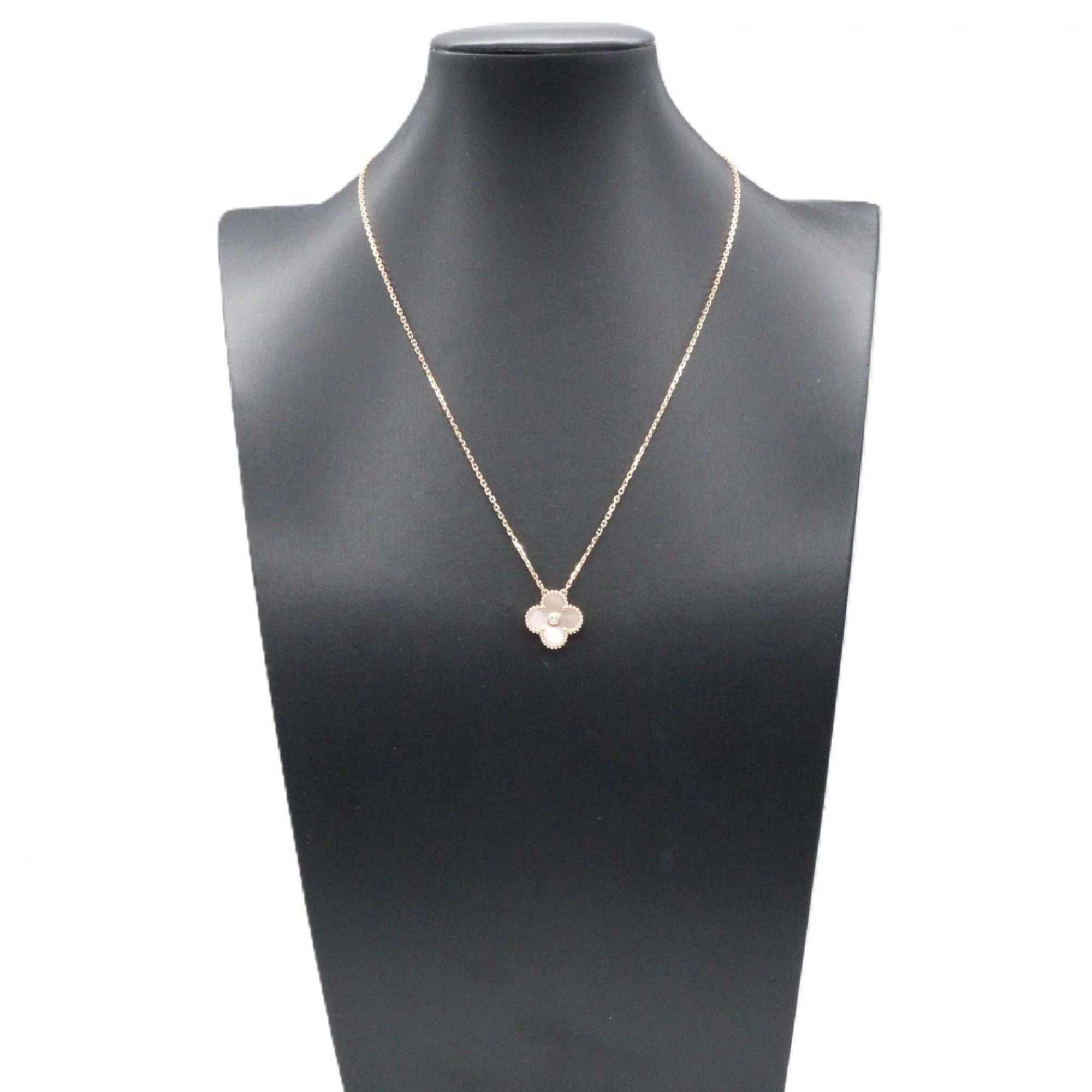 Vintage Alhambra Pendant Necklace 18K Rose Gold and Mother of Pearl - Image 6
